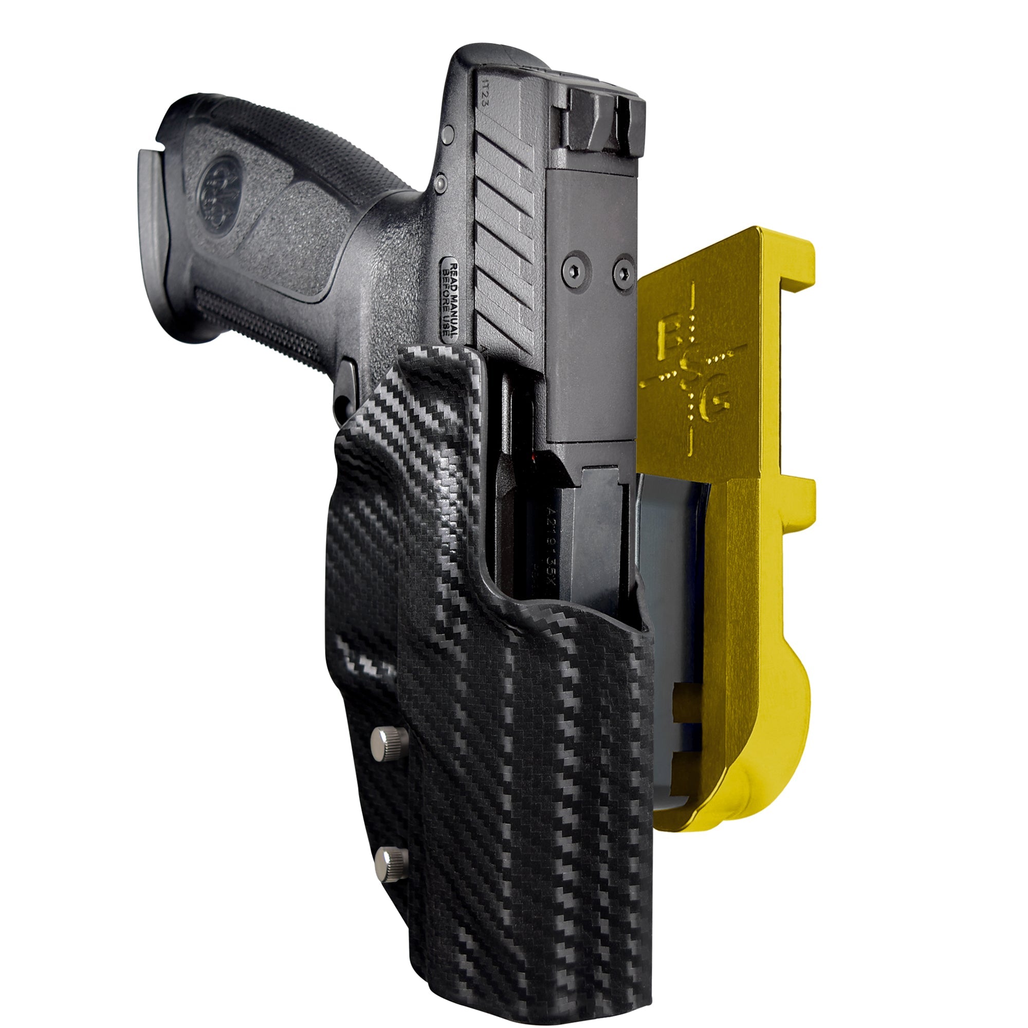 Beretta APX A1 FS IPSC/USPA Quick Mount Holster with 24K Gold Belt Attachment, Carbon Fiber Holster Shell