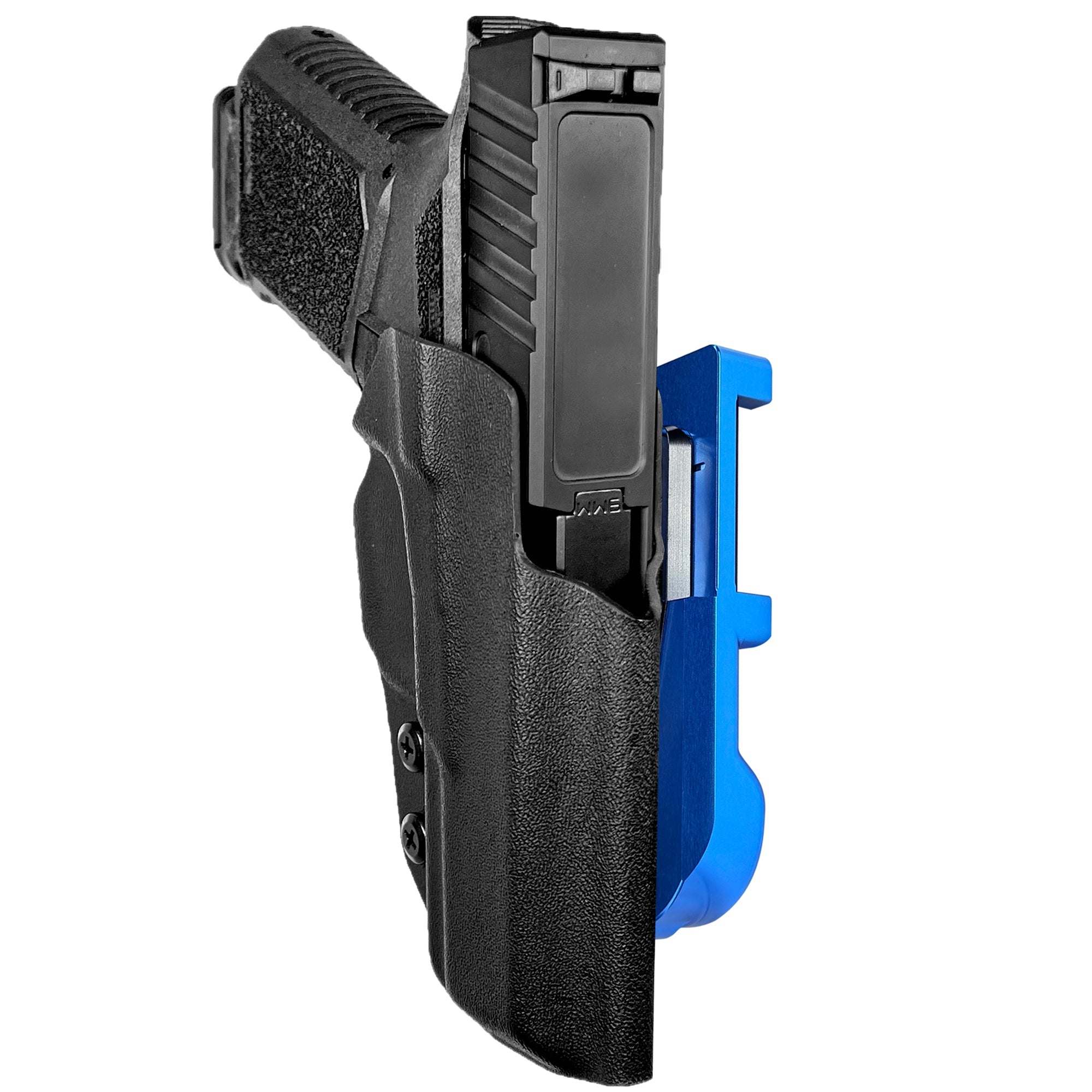 Anderson Kiger 9C IDPA Quick Mount Holster with Blue Belt Attachment, Black Holster Shell