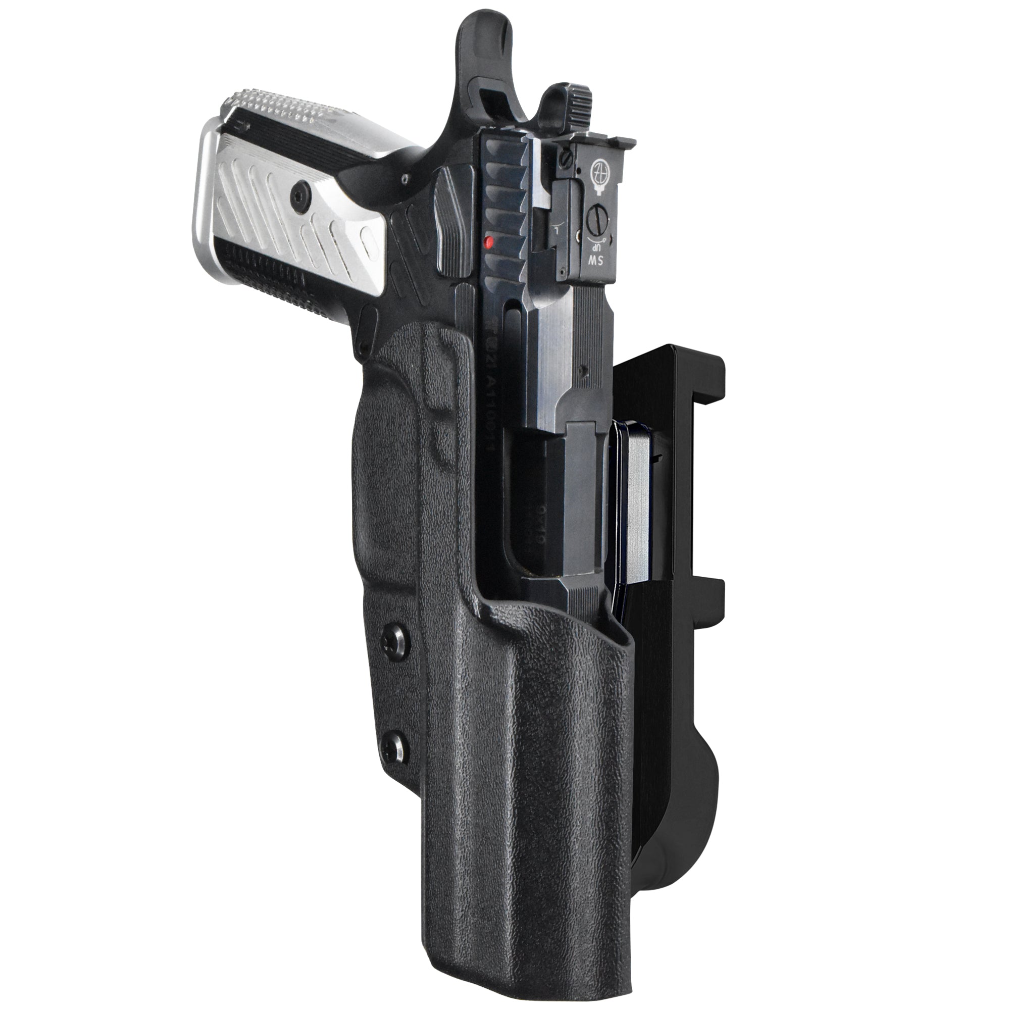 Arma Zeka AZ-P1 IDPA Quick Mount Holster with Black Belt Attachment, Black Holster Shell