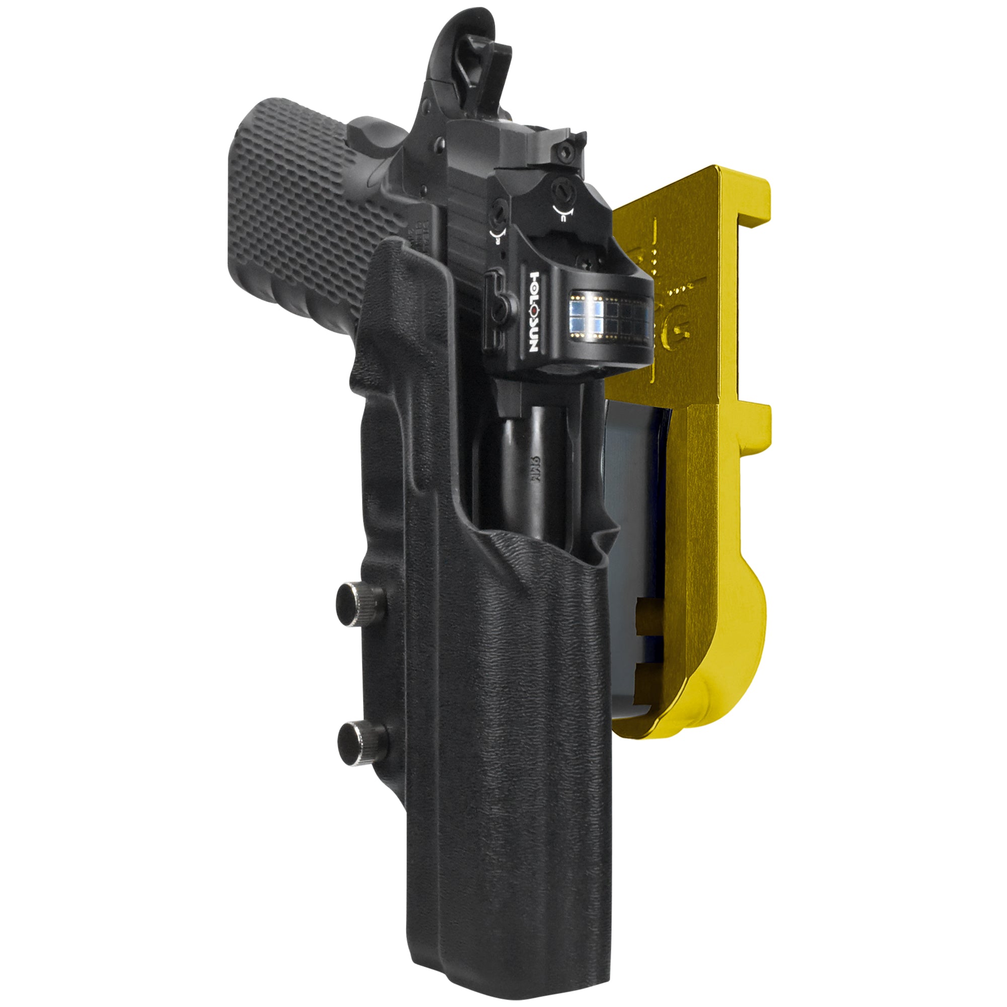 1911 Platypus IPSC/USPA Quick Mount Holster with 24K Gold Belt Attachment, Black Holster Shell