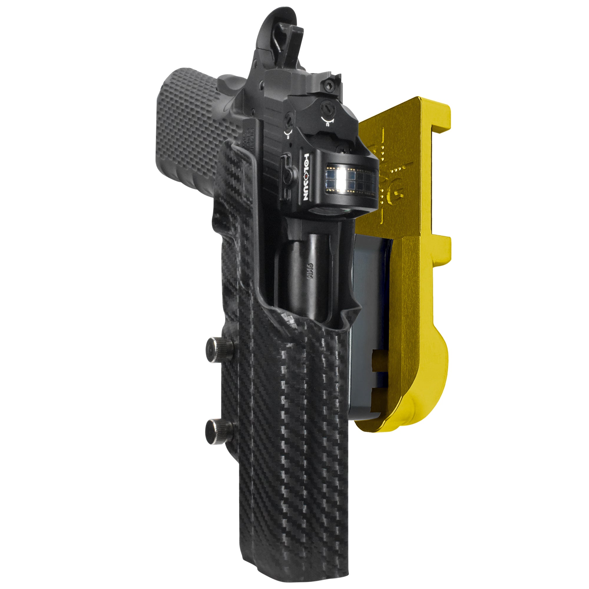 1911 Platypus IPSC/USPA Quick Mount Holster with 24K Gold Belt Attachment, Carbon Fiber Holster Shell