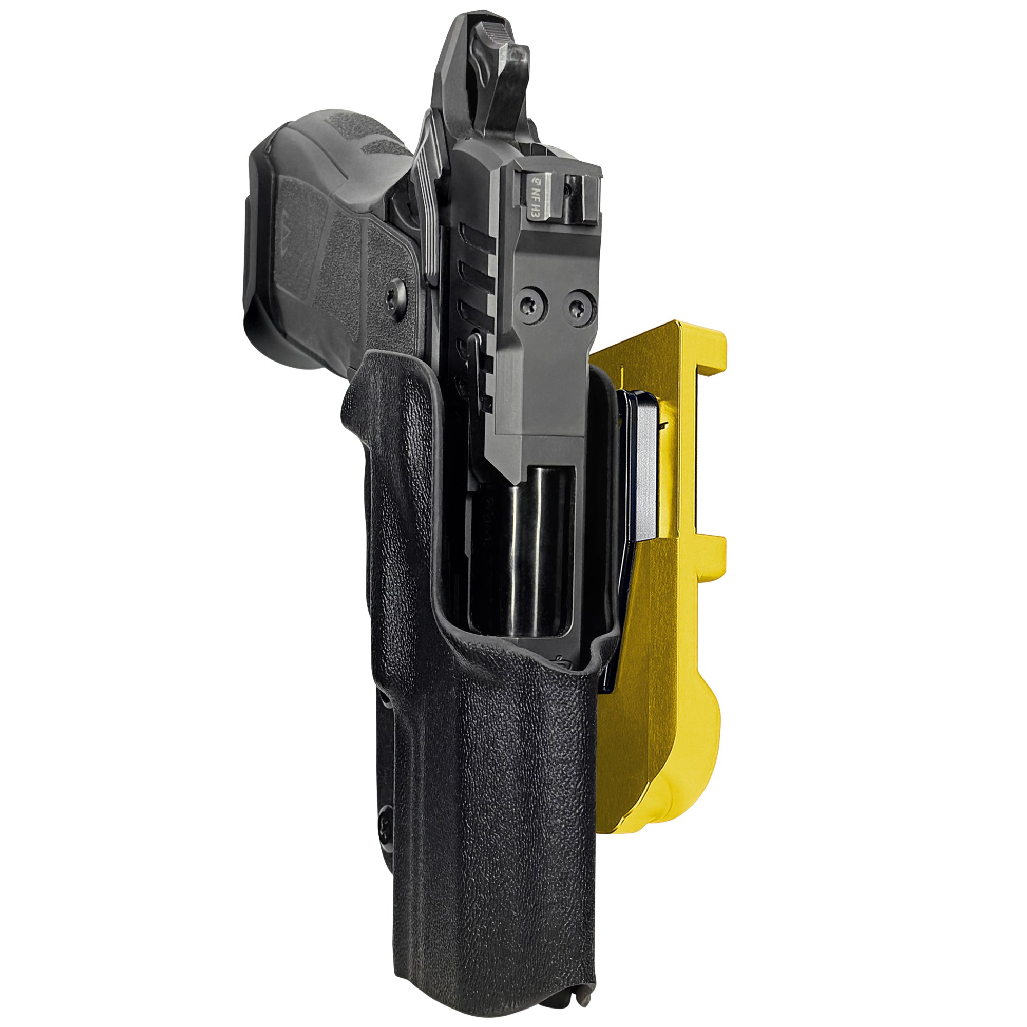 OA Defense 2311 Compact Pro Elite IDPA Quick Mount Holster with 24K Gold Belt Attachment, Black Holster Shell