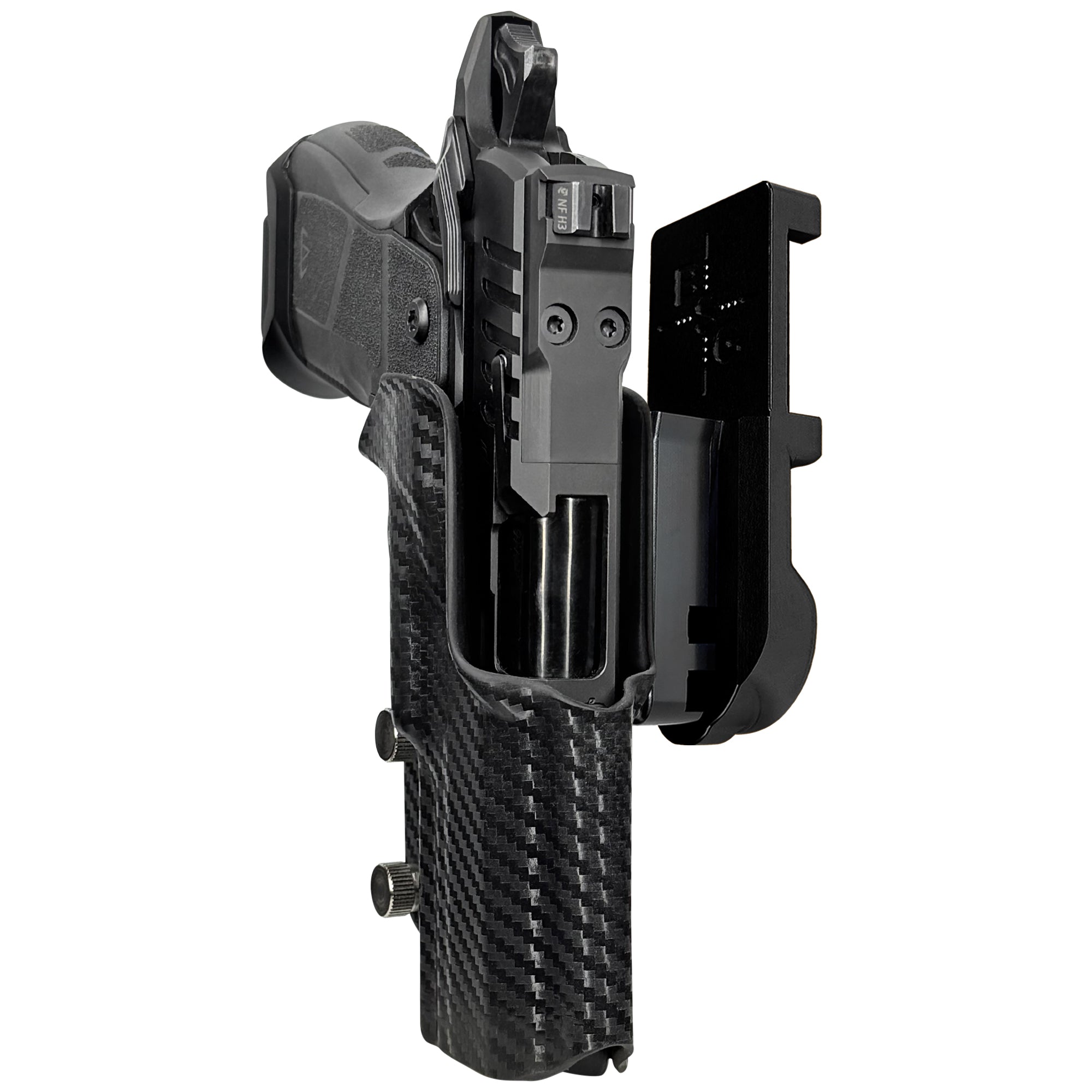 OA Defense 2311 Compact Pro Elite IPSC/USPA Quick Mount Holster with Black Belt Attachment, Carbon Fiber Holster Shell