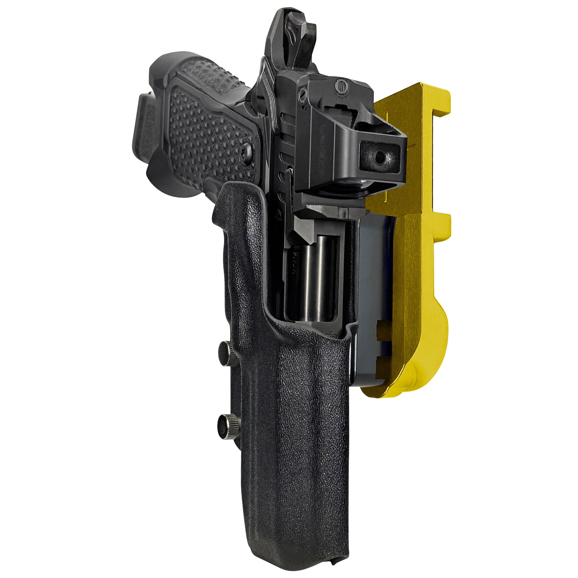 OA Defense 2311 Pro Elite IPSC/USPA Quick Mount Holster with 24K Gold Belt Attachment, Black Holster Shell