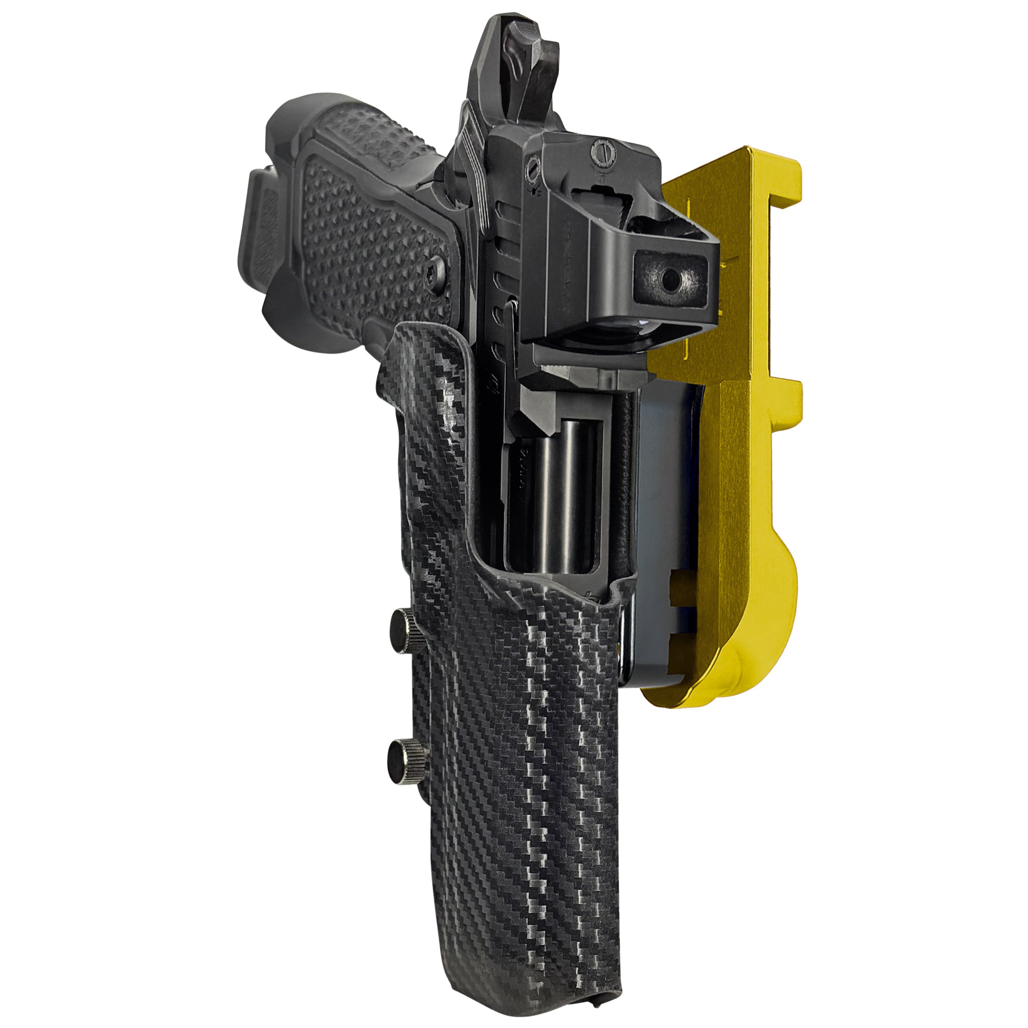 OA Defense 2311 Pro Elite IPSC/USPA Quick Mount Holster with 24K Gold Belt Attachment, Carbon Fiber Holster Shell