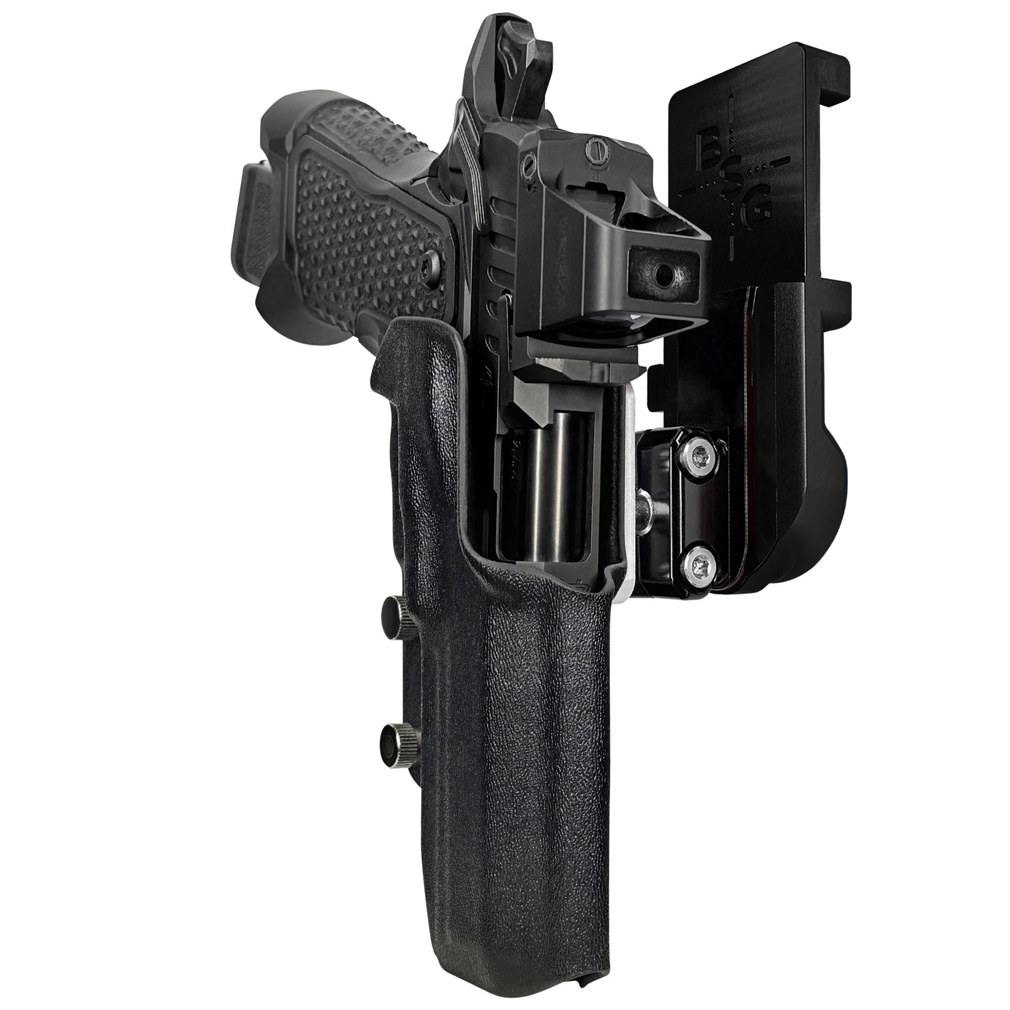 OA Defense 2311 Pro Elite IPSC/USPA Quick Mount Ball Joint Holster with Black Belt Attachment, Black Holster Shell