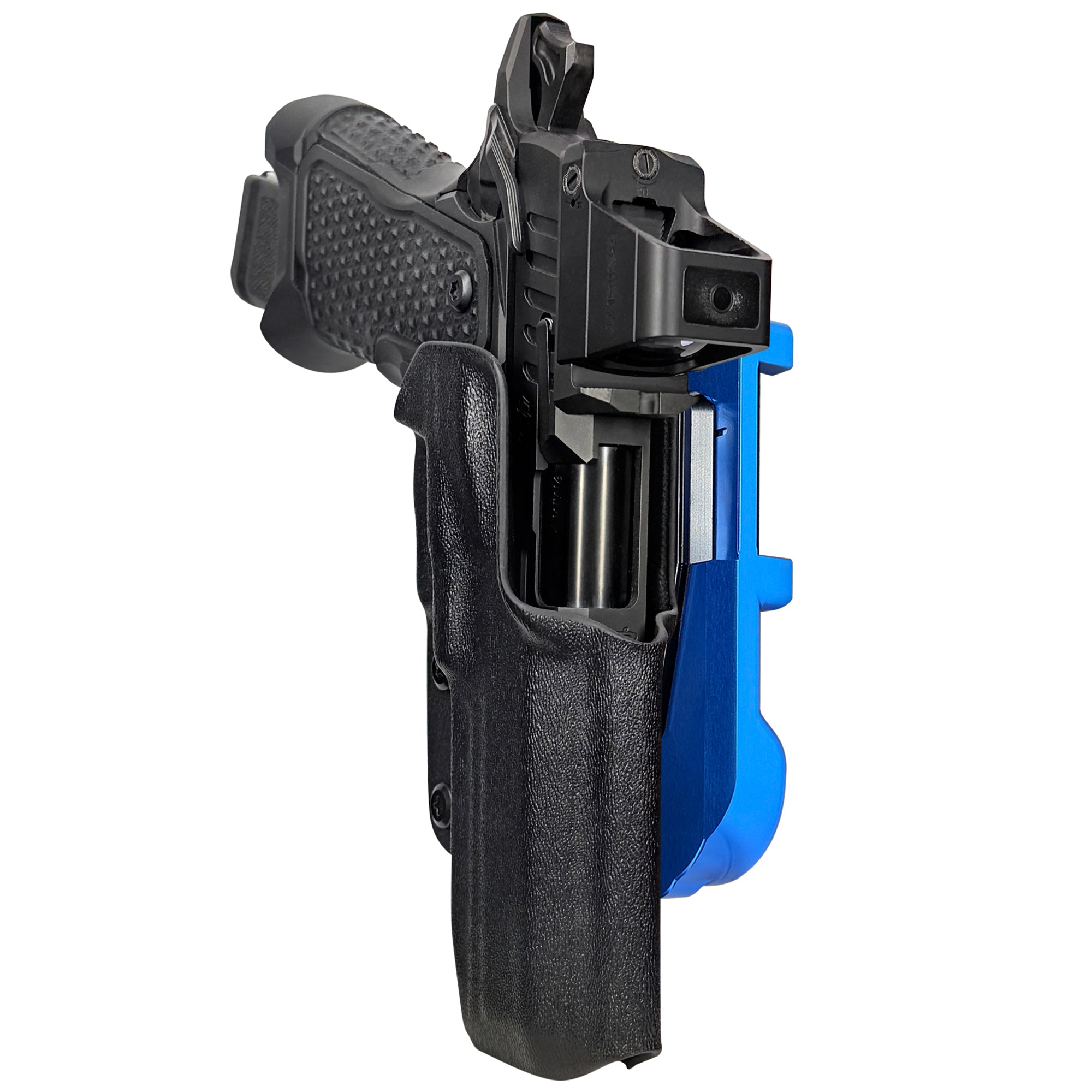 OA Defense 2311 Pro Elite IDPA Quick Mount Holster with Blue Belt Attachment, Black Holster Shell