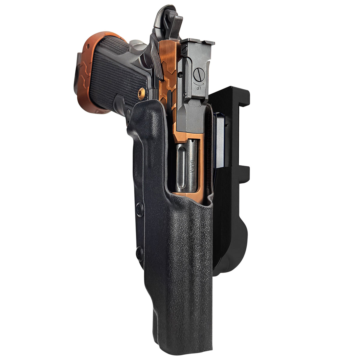 Kimber 2K11 Tapered Trigger Guard IDPA Quick Mount Holster with Black Belt Attachment, Black Holster Shell