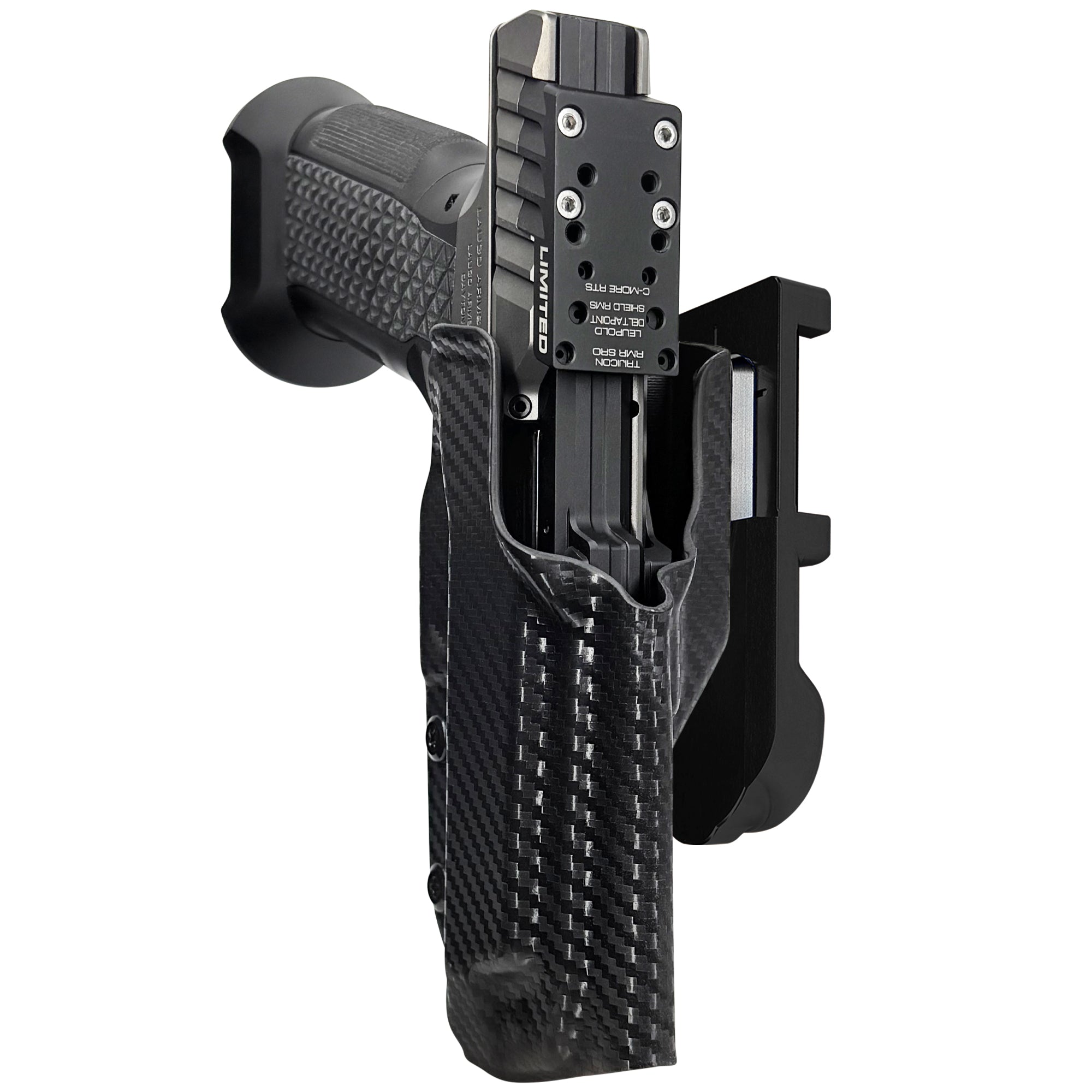 Laugo Arms Alien Creator Limited Optics IDPA Quick Mount Holster with Black Belt Attachment, Black Holster Shell