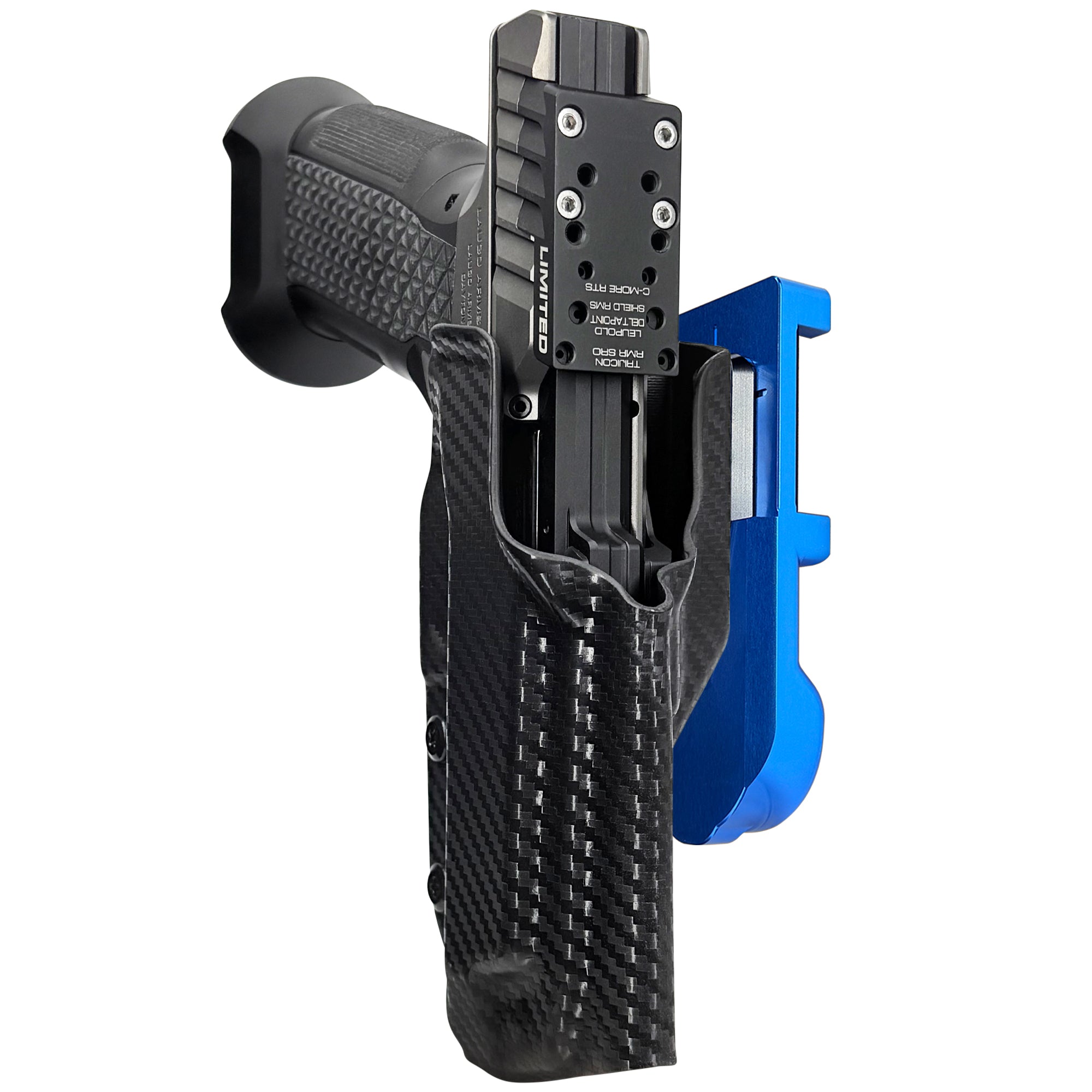 Laugo Arms Alien Creator Limited Optics IDPA Quick Mount Holster with Black Belt Attachment, Black Holster Shell