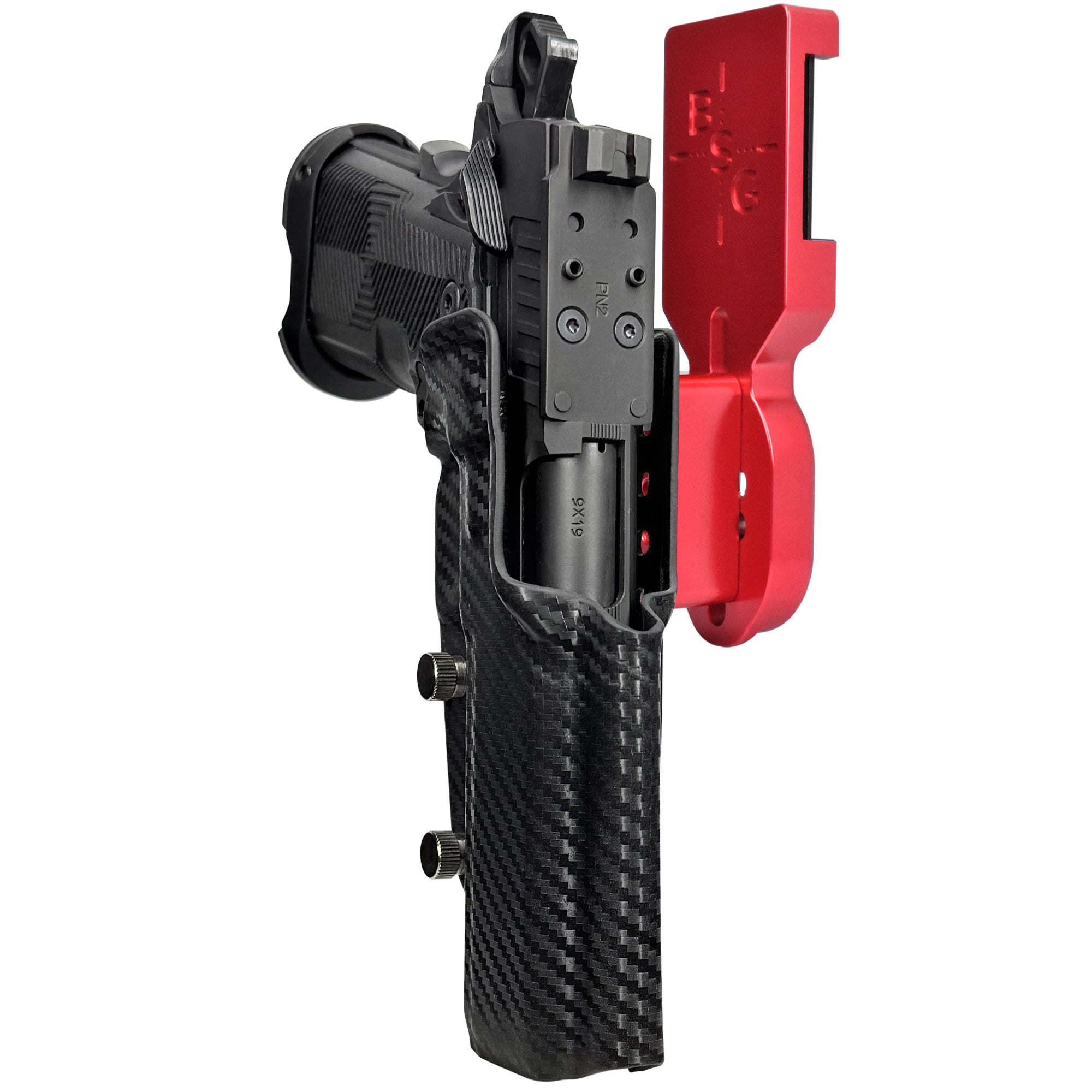 Alpha Foxtrot Romulus 4.25'' Comp Pro Heavy Duty Competition Holster Pro Heavy Duty Competition Holster Red / Carbon Fiber