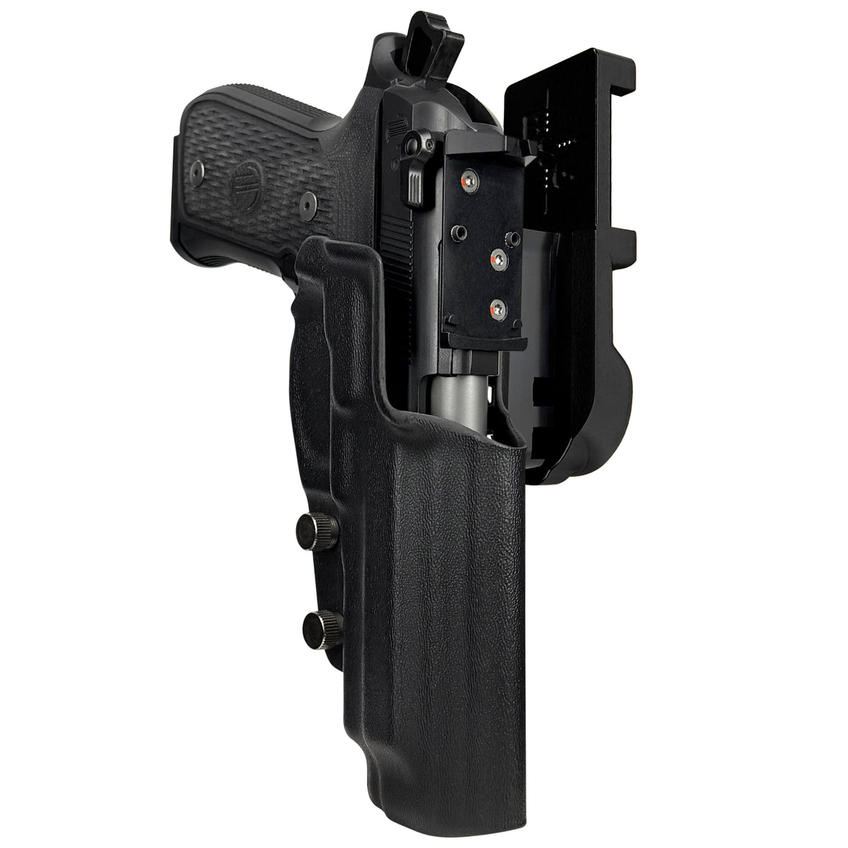 Beretta 92G Elite LTT IPSC/USPSA Quick Mount Holster with Black Belt Attachment, Black Holster Shell