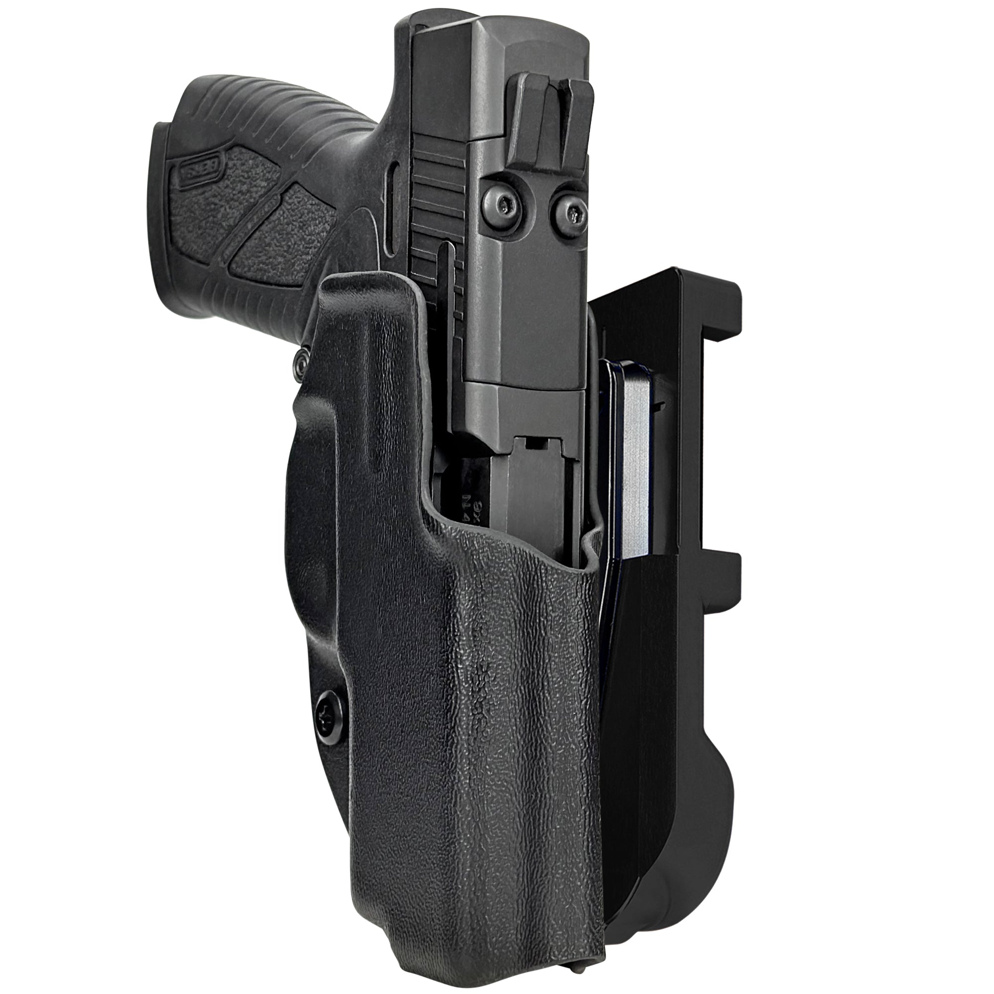 Bersa BP9CC IDPA Quick Mount Holster with Black Belt Attachment, Black Holster Shell