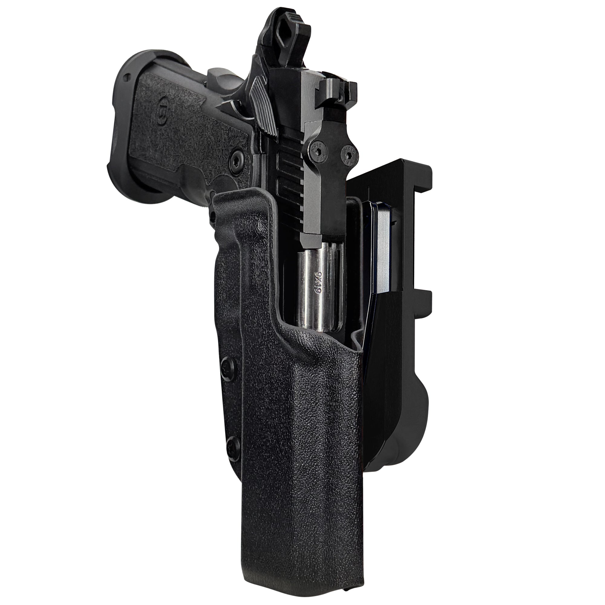 Bersa M2XI IDPA Quick Mount Holster with Black Belt Attachment, Black Holster Shell