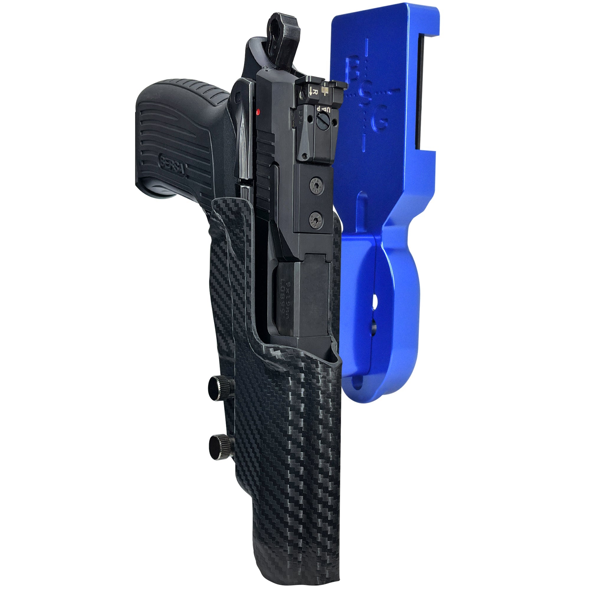 Bersa TPR9 XT Pro Heavy Duty Competition Holster in Blue / Carbon Fiber