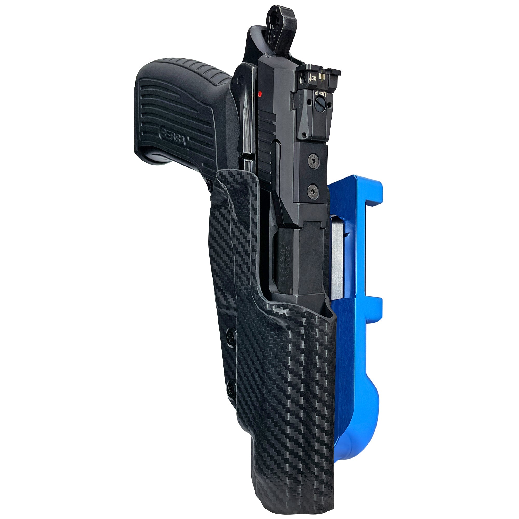 Bersa TPR9 XT IDPA Quick Mount Holster with Blue Belt Attachment, Carbon Fiber Holster Shell
