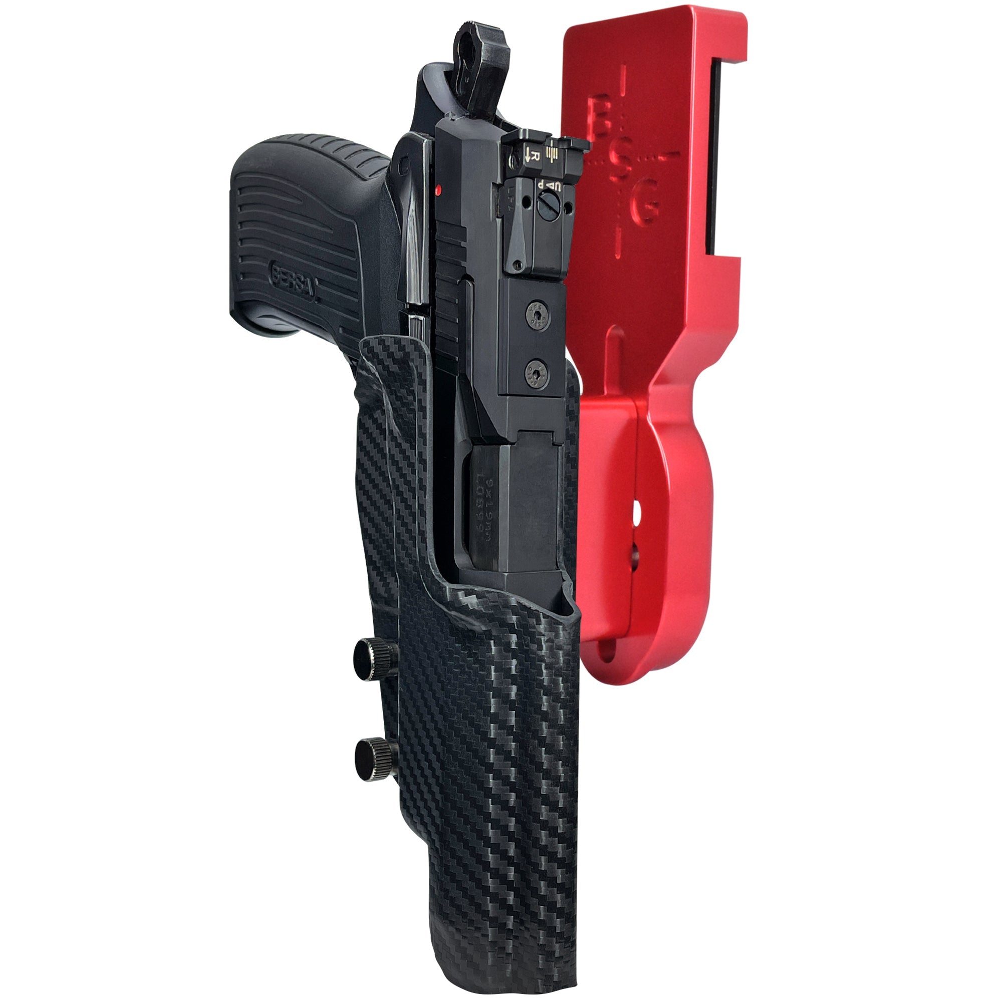 Bersa TPR9 XT Pro Heavy Duty Competition Holster in Red / Carbon Fiber
