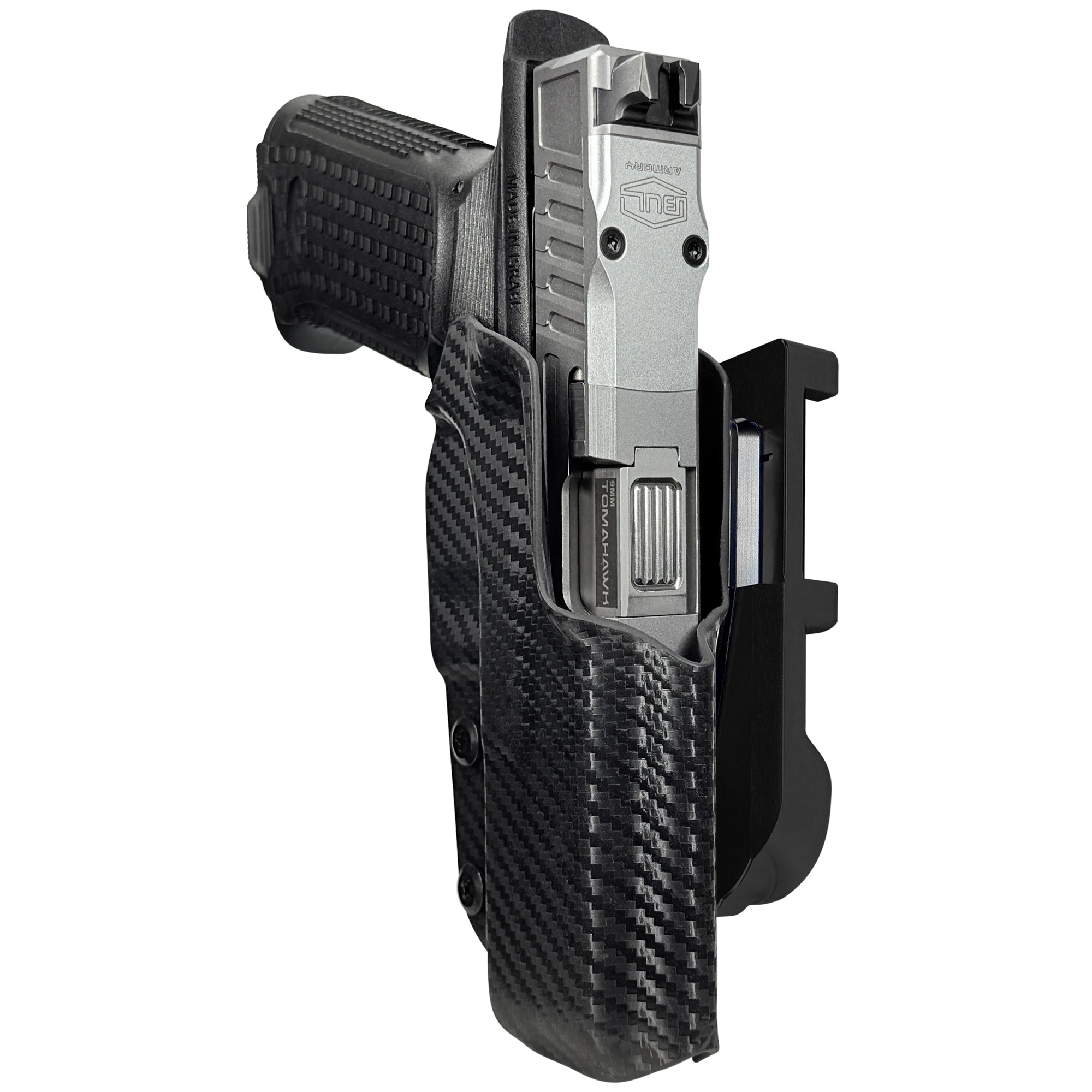 Bul Axe FS Hatchet IDPA Quick Mount Holster with Black Belt Attachment, Carbon Fiber Holster Shell