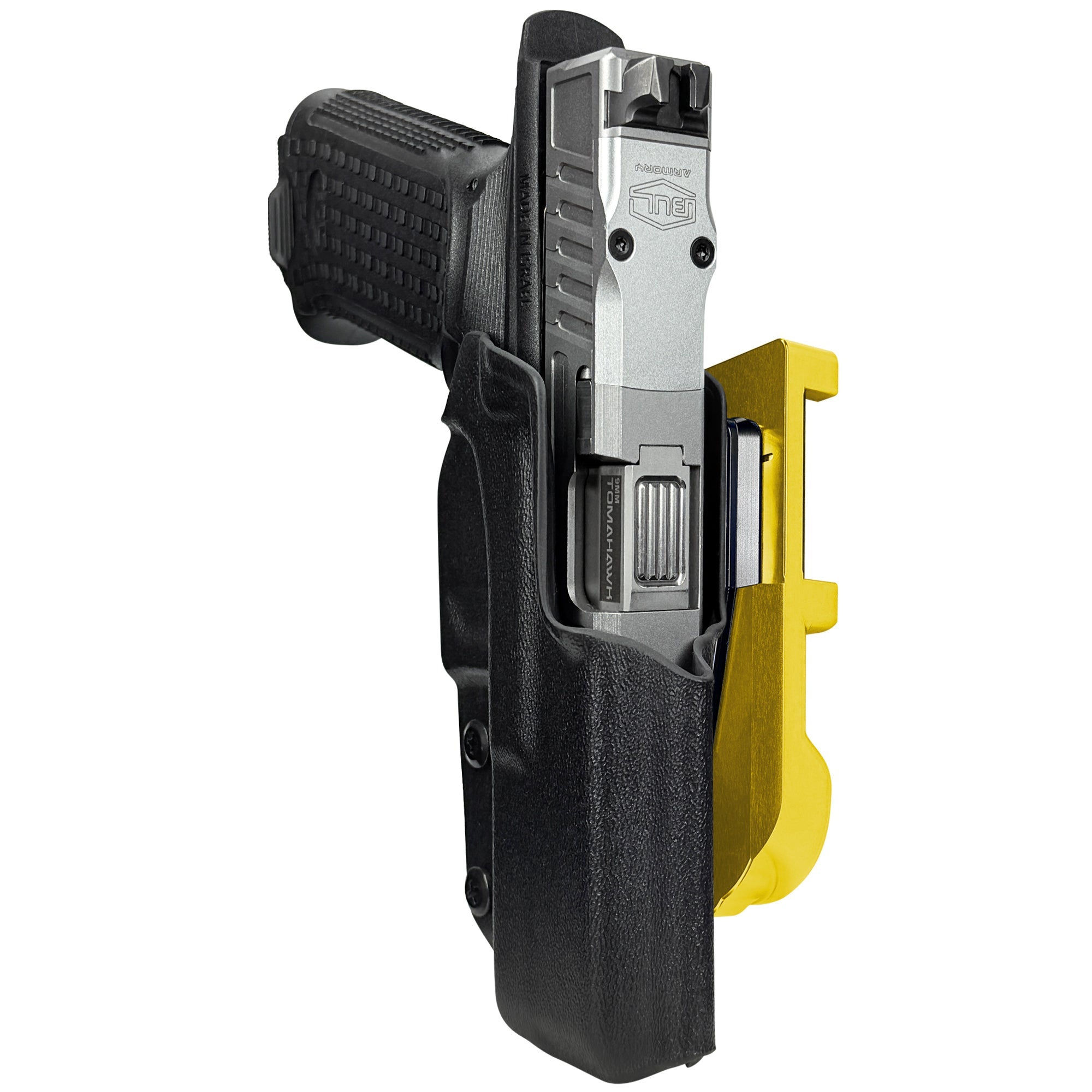 Bul Axe FS Hatchet IDPA Quick Mount Holster with 24K Gold Belt Attachment, Black Holster Shell