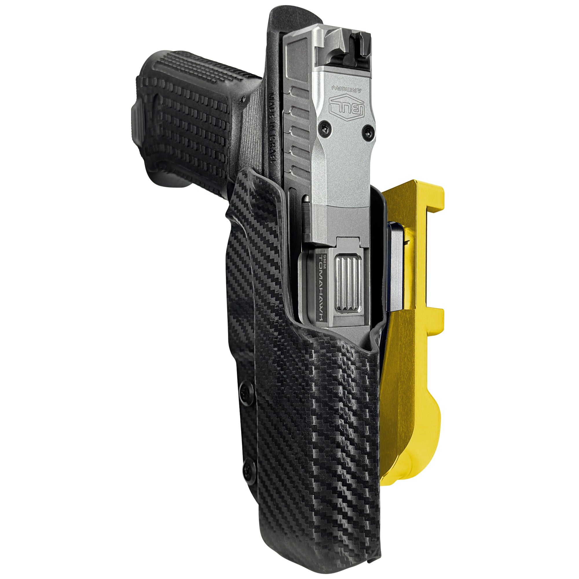 Bul Axe FS Hatchet IDPA Quick Mount Holster with 24K Gold Belt Attachment, Carbon Fiber Holster Shell