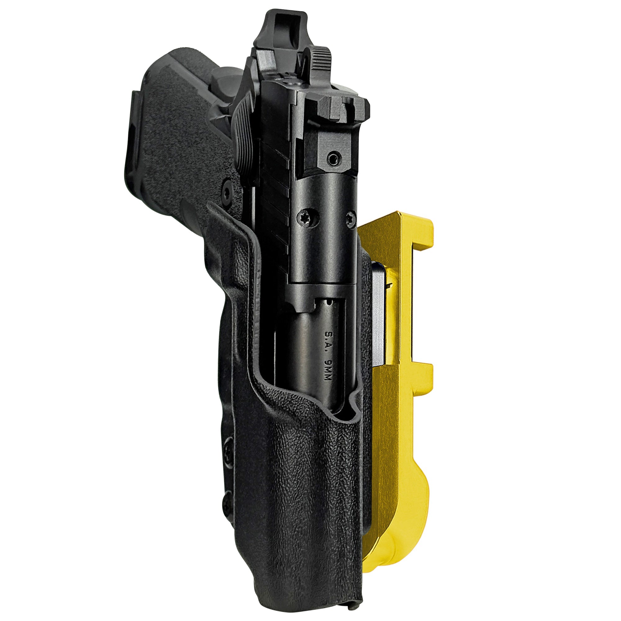 Springfield Prodigy 3.5'' IDPA Quick Mount Holster with 24K Gold Belt Attachment, Black Holster Shell