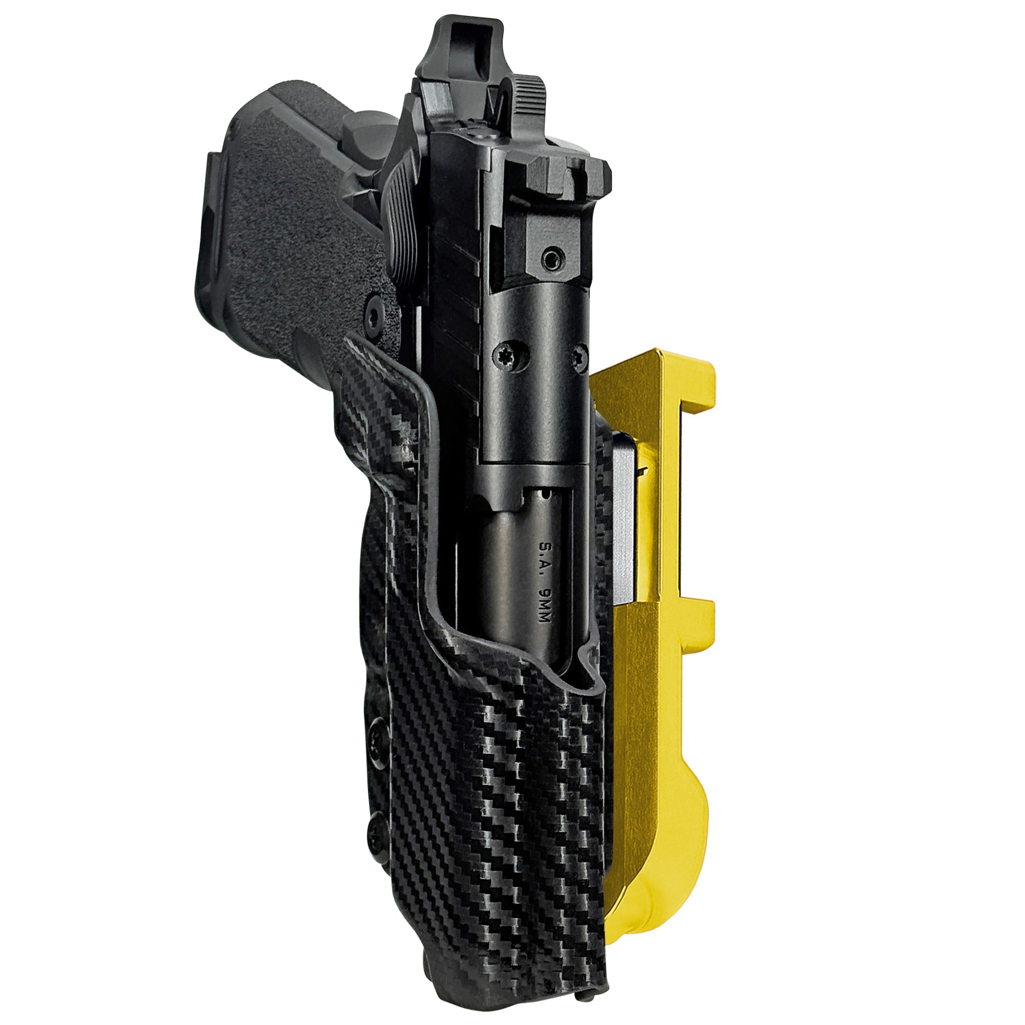 Springfield Prodigy 3.5'' IDPA Quick Mount Holster with 24K Gold Belt Attachment, Carbon Fiber Holster Shell