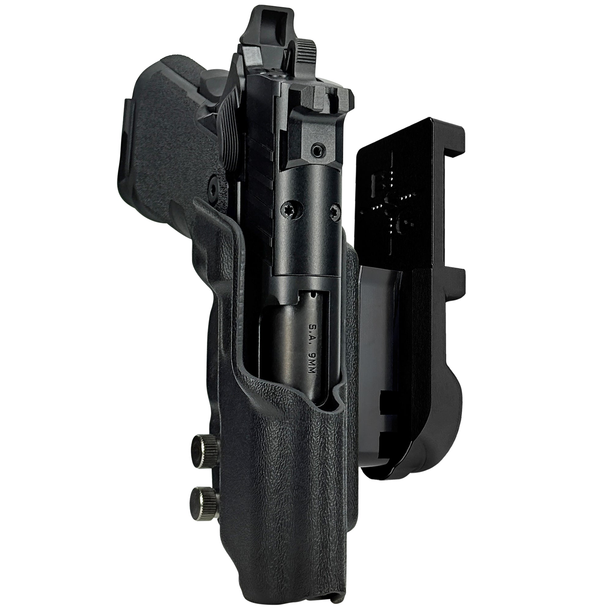 Springfield Prodigy 3.5'' IPSC/USPA Quick Mount Holster with Black Belt Attachment, Black Holster Shell