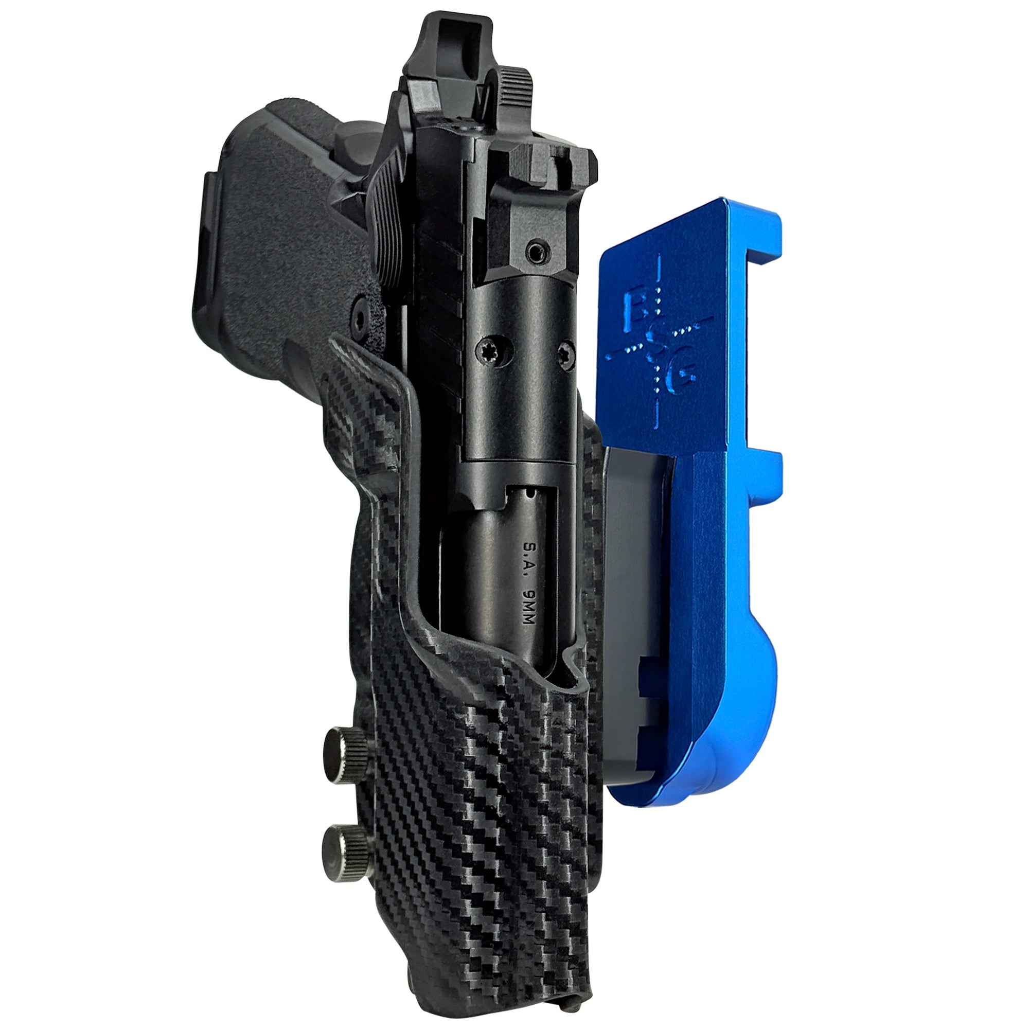 Springfield Prodigy 3.5'' IPSC/USPA Quick Mount Holster with Blue Belt Attachment, Carbon Fiber Holster Shell