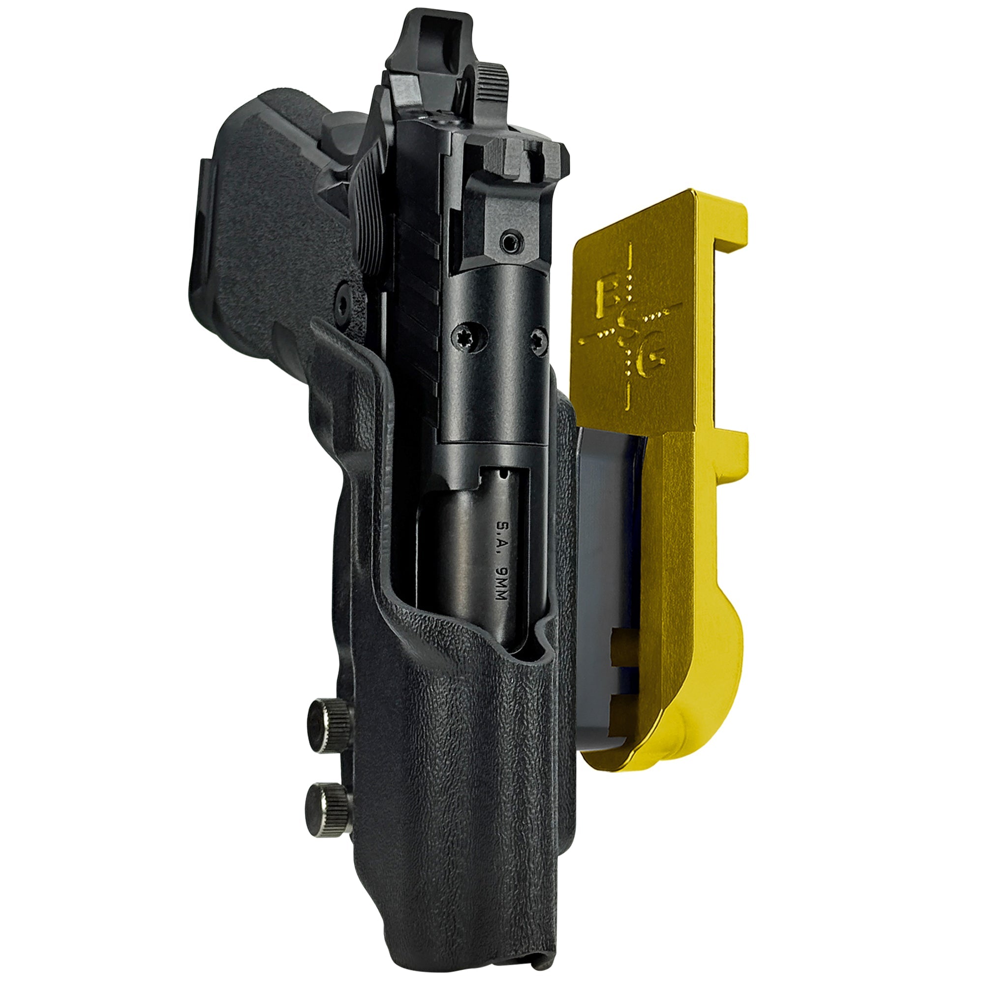 Springfield Prodigy 3.5'' IPSC/USPA Quick Mount Holster with 24K Gold Belt Attachment, Black Holster Shell