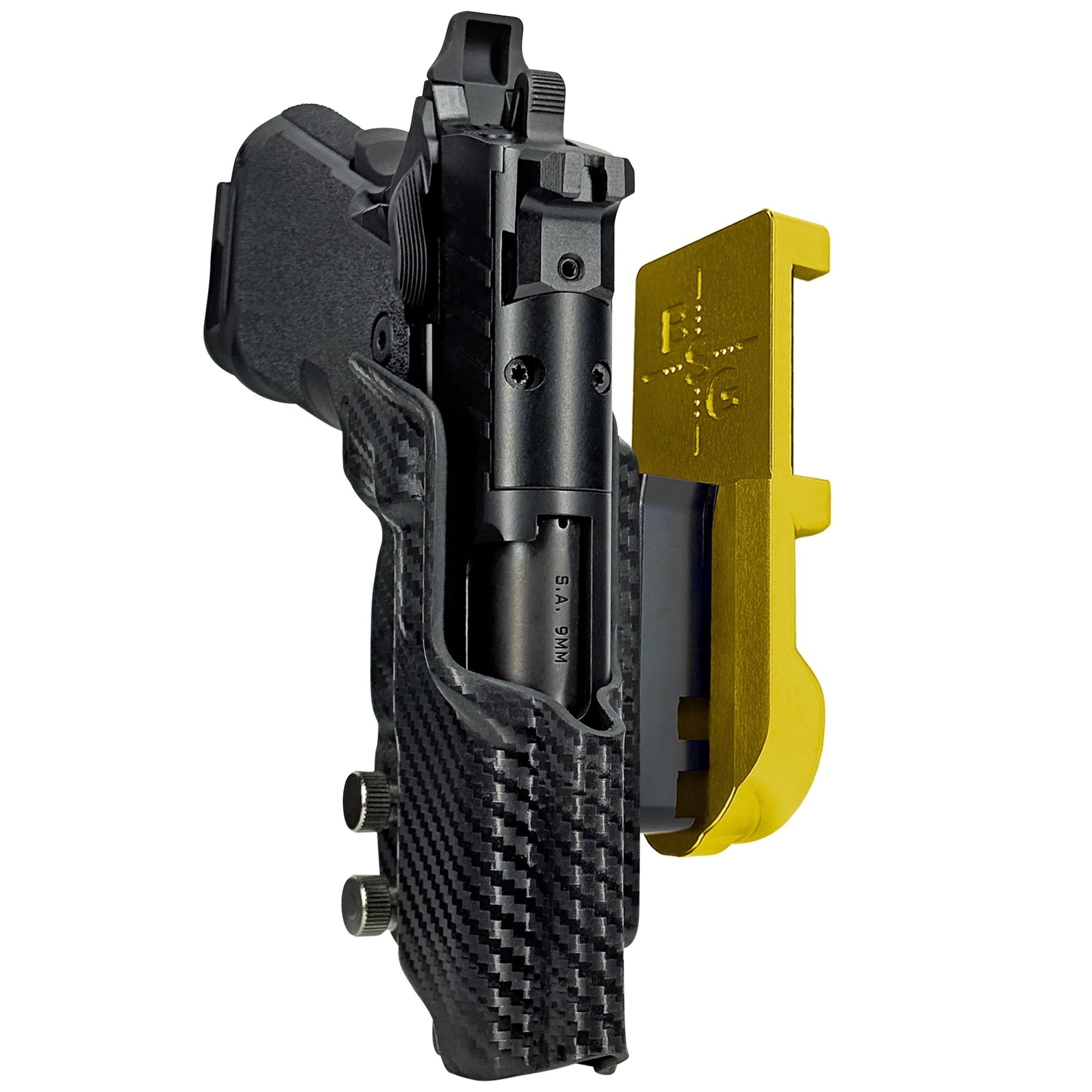 Springfield Prodigy 3.5'' IPSC/USPA Quick Mount Holster with 24K Gold Belt Attachment, Carbon Fiber Holster Shell