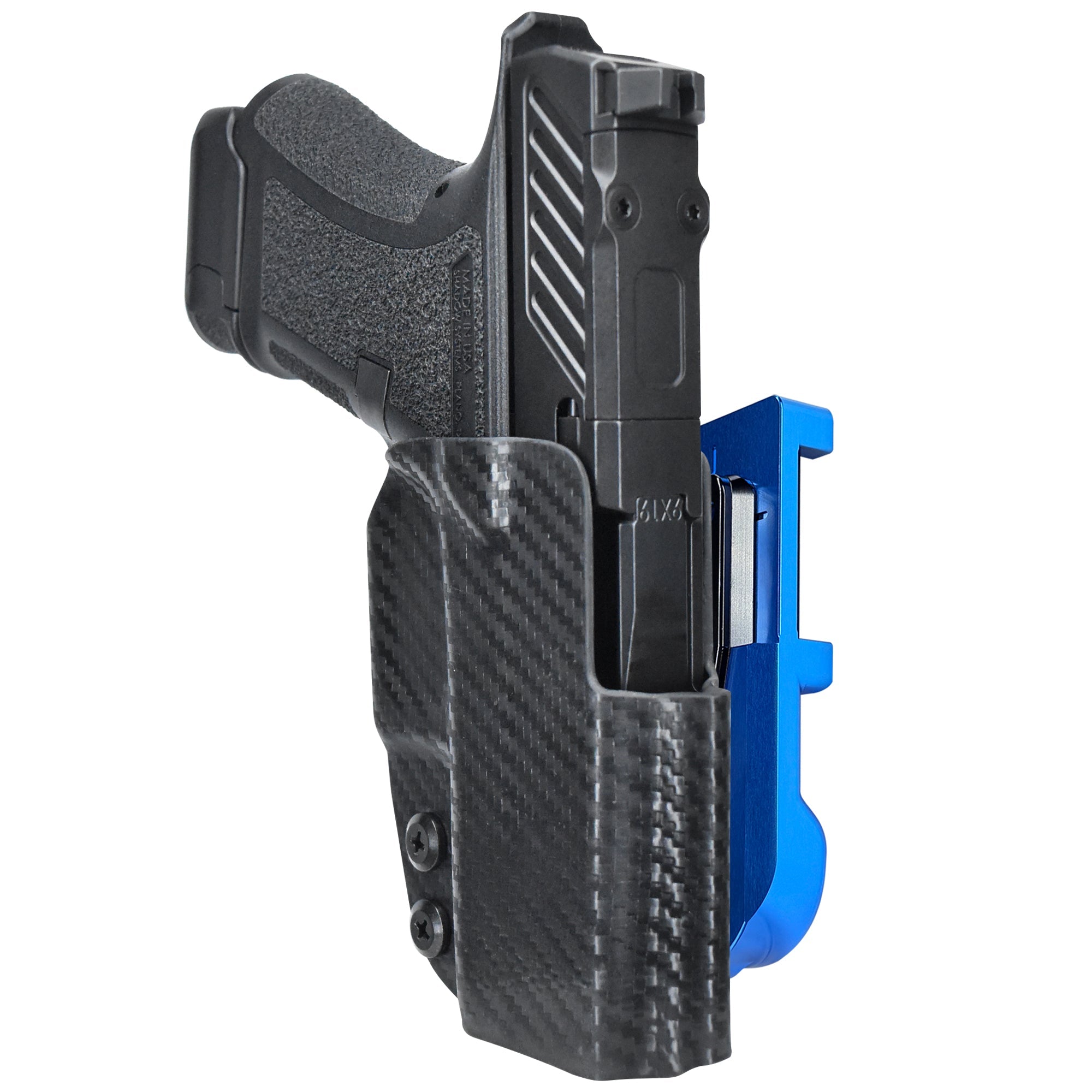 Shadow Systems CR920 Combat IDPA Quick Mount Holster with Blue Belt Attachment, Carbon Fiber Holster Shell