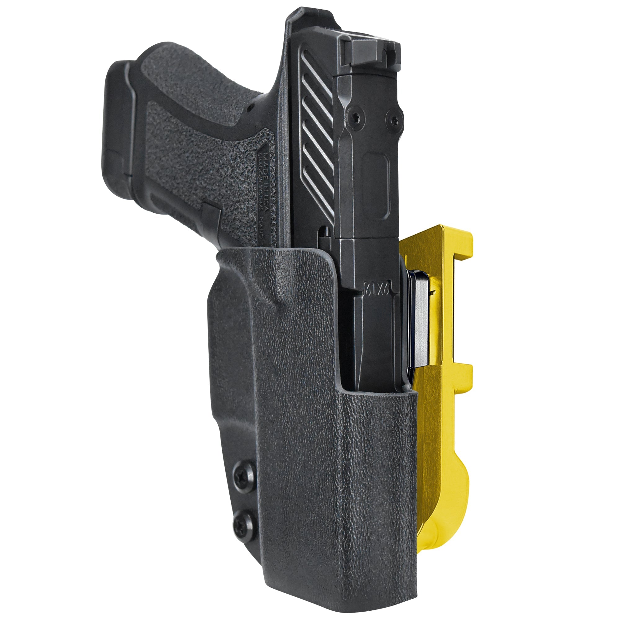 Shadow Systems CR920 Combat IDPA Quick Mount Holster with 24K Gold Belt Attachment, Black Holster Shell