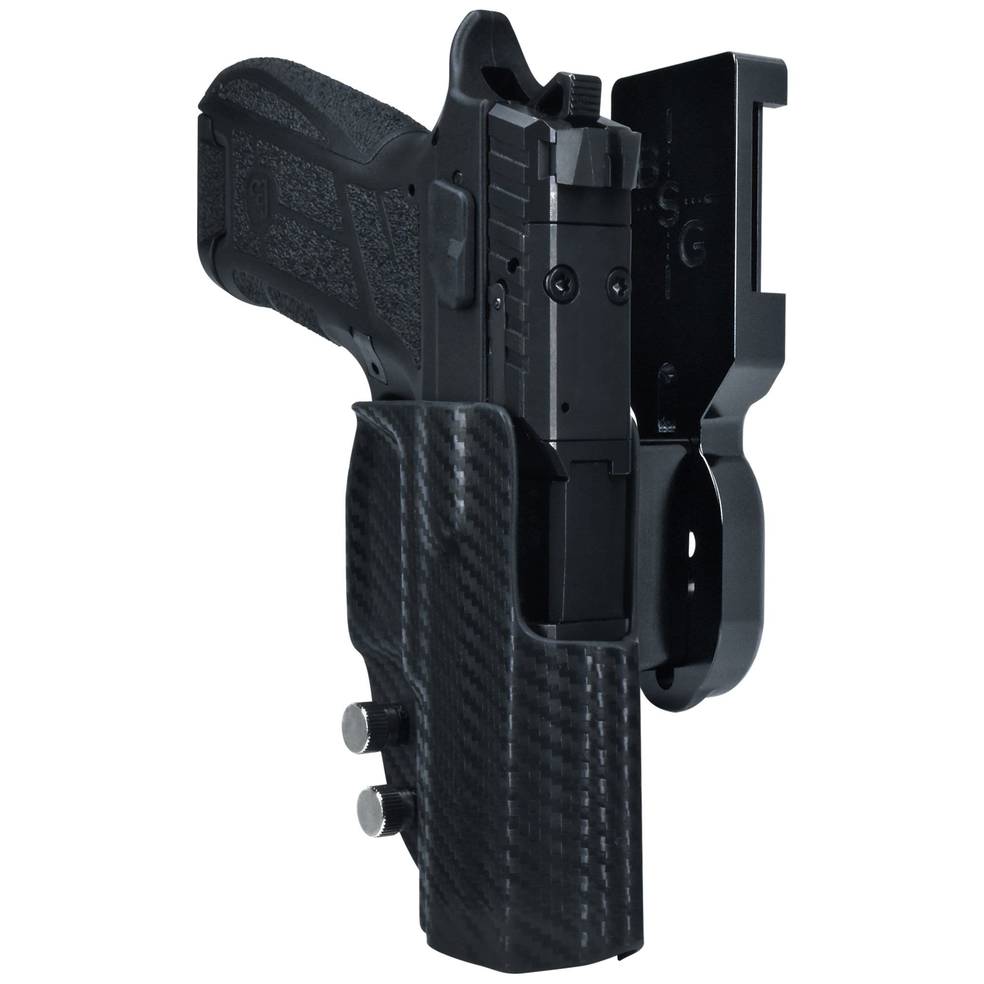 CZ P-09 C Nocturne Pro Heavy Duty Competition Holster in Red / Carbon Fiber