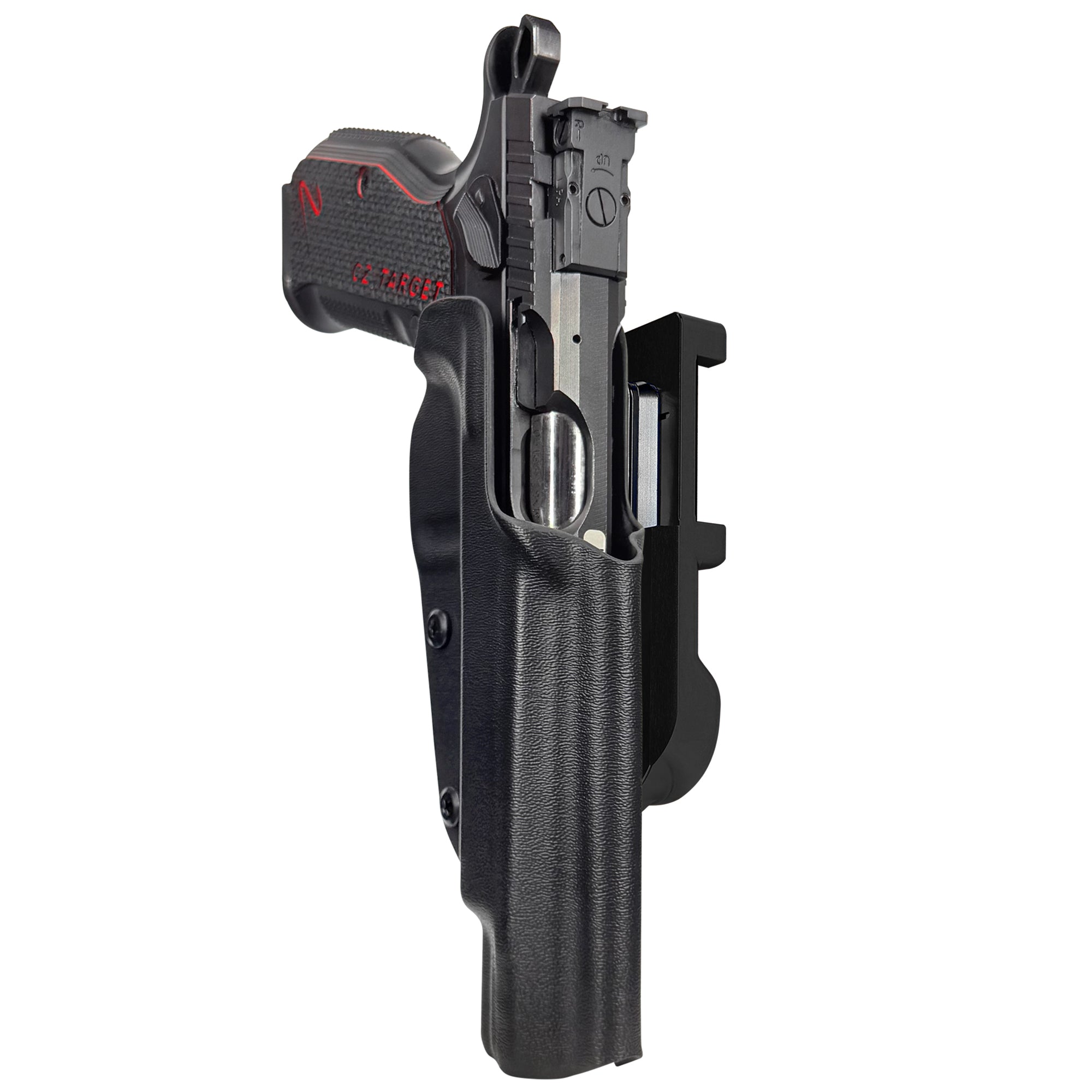 CZ Shadow 2 Target 6'' - No Weight IDPA Quick Mount Holster with Black Belt Attachment, Black Holster Shell