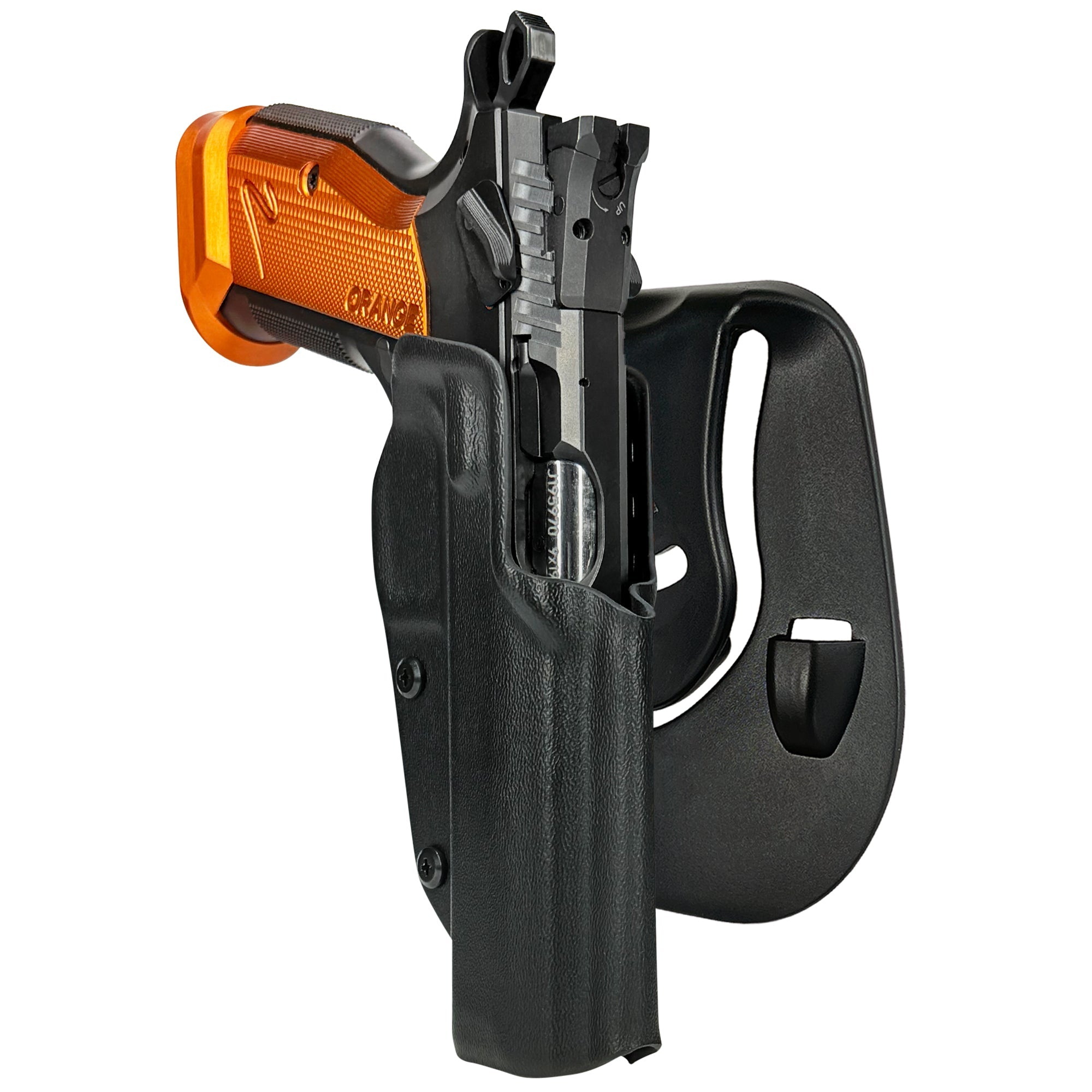 CZ TS2 Orange OWB Paddle Holster in Black