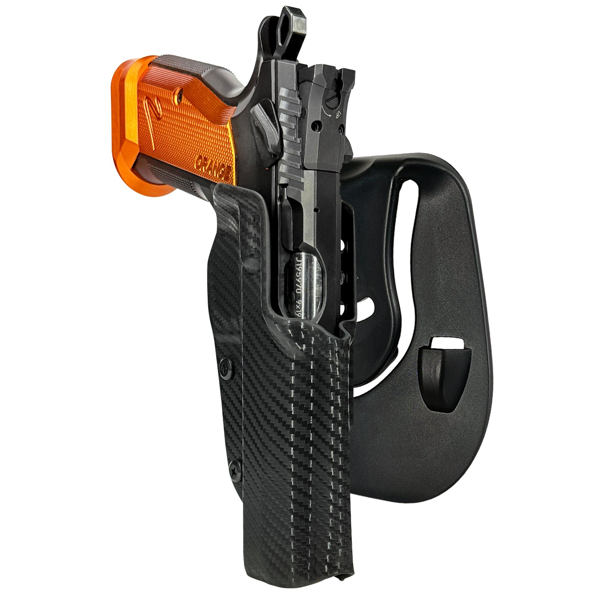 CZ TS2 Orange OWB Paddle Holster in Carbon Fiber