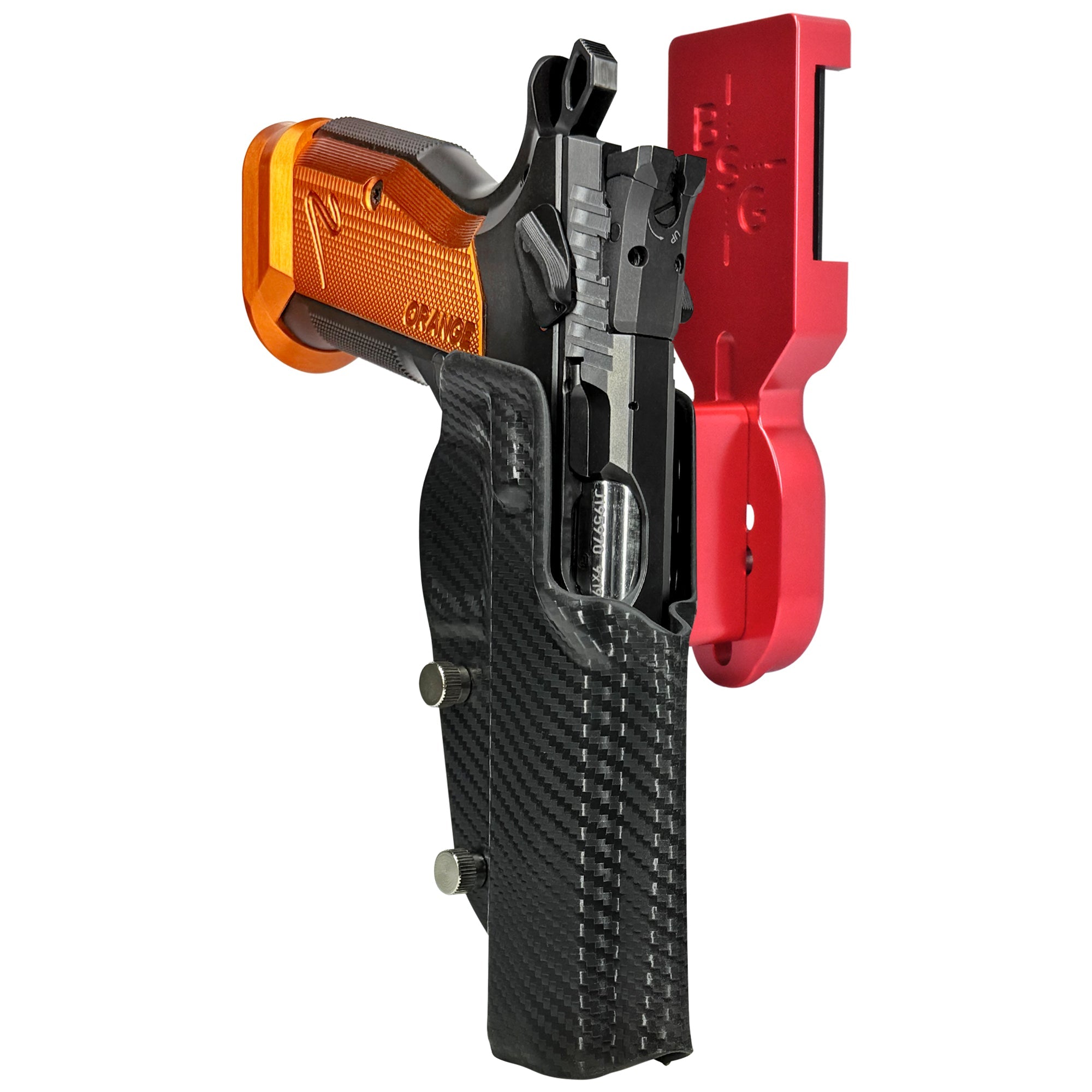 CZ TS2 Orange Pro Heavy Duty Competition Holster in Red / Carbon Fiber