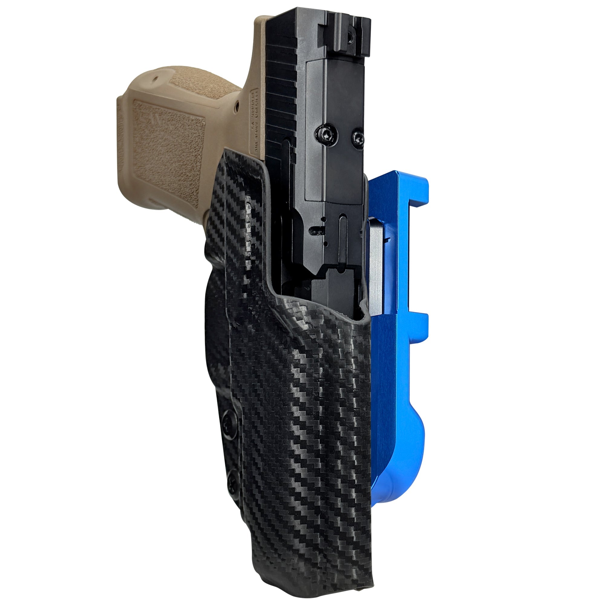 Canik METE MC9LS IDPA Quick Mount Holster with Blue Belt Attachment, Carbon Fiber Holster Shell