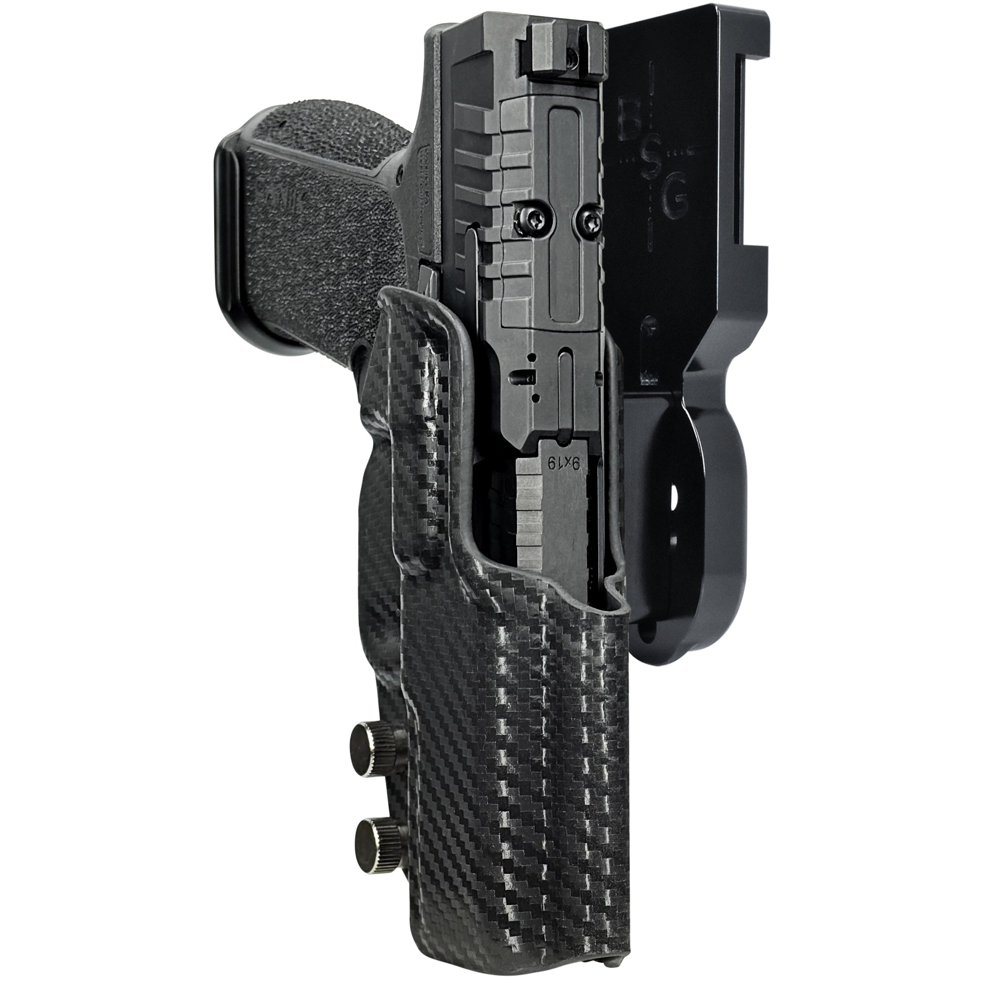 Canik METE MC9 PRIME Pro Heavy Duty Competition Holster in Black / Carbon Fiber