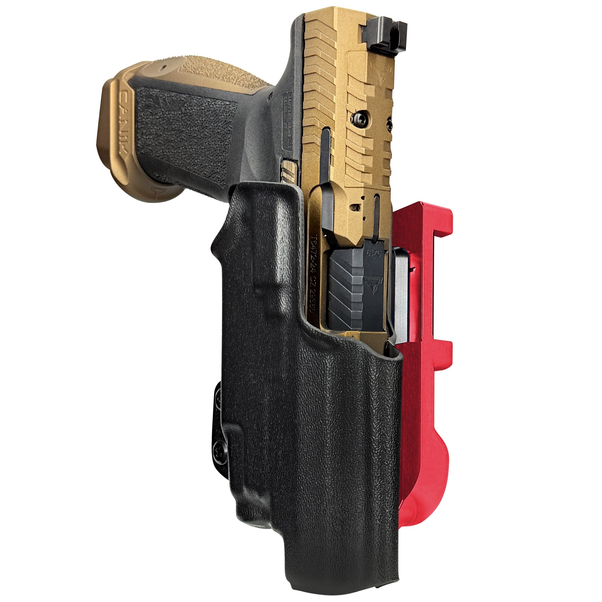 TTI Combat TLR-7X IDPA Quick Mount Holster with Red Belt Attachment, Black Holster Shell