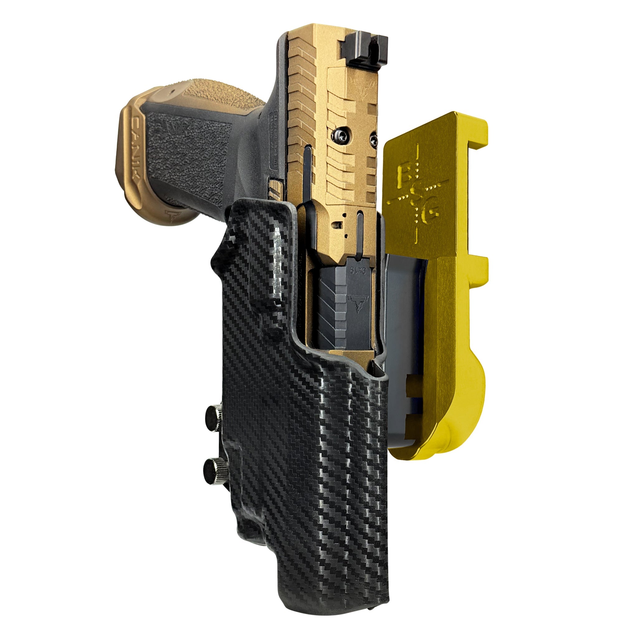 TTI Combat TLR-7X IPSC/USPA Quick Mount Holster with 24K Gold Belt Attachment, Carbon Fiber Holster Shell