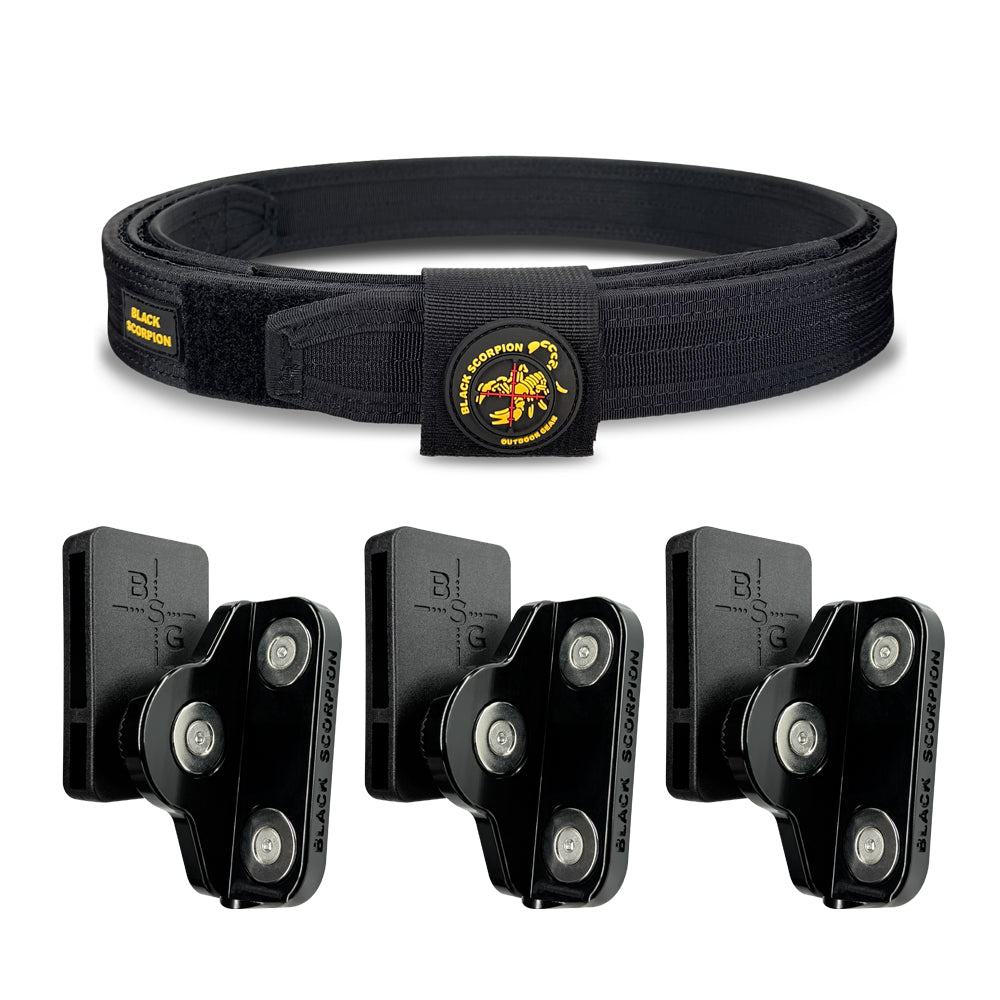 Competition Rig - 1x Pro Heavy Duty Belt w/ 3x Triple Magnet Universal Magazine Pouch