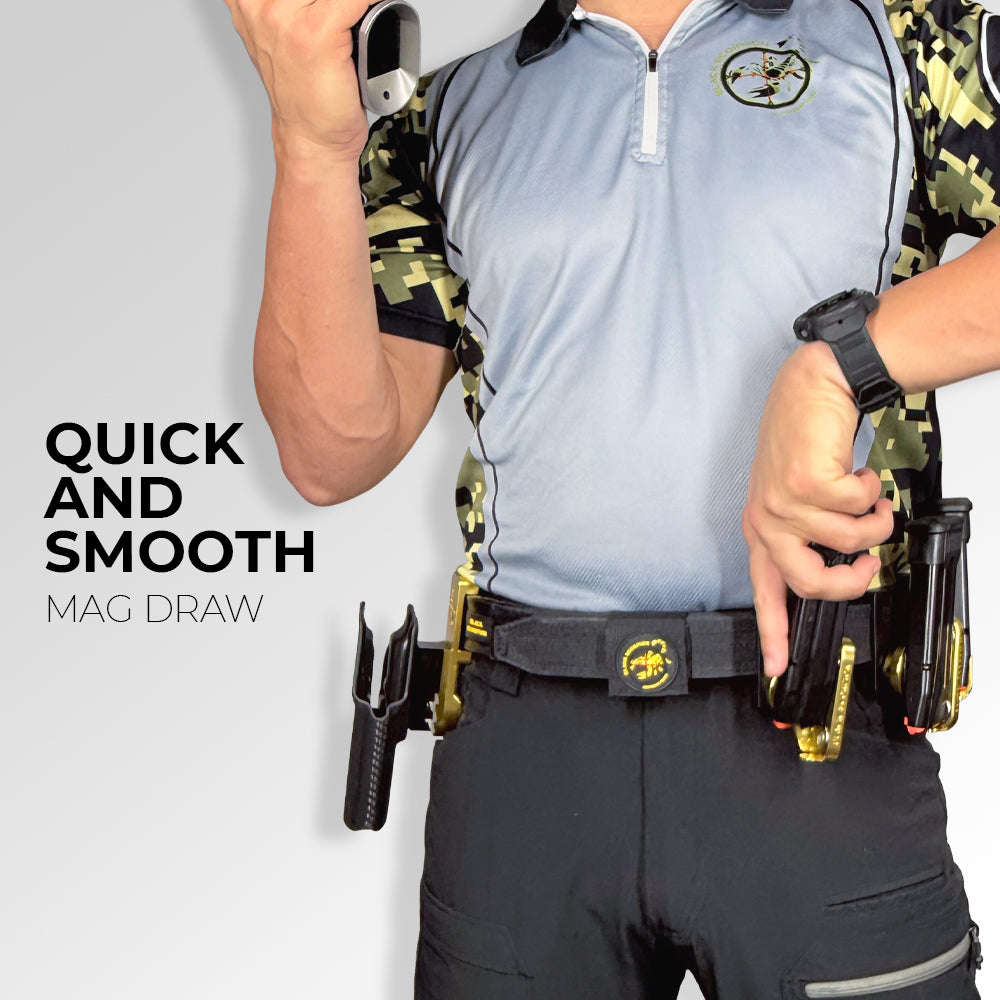 Competition Rig - 1x Pro Heavy Duty Belt w/ 3x Triple Magnet Universal Magazine Pouch