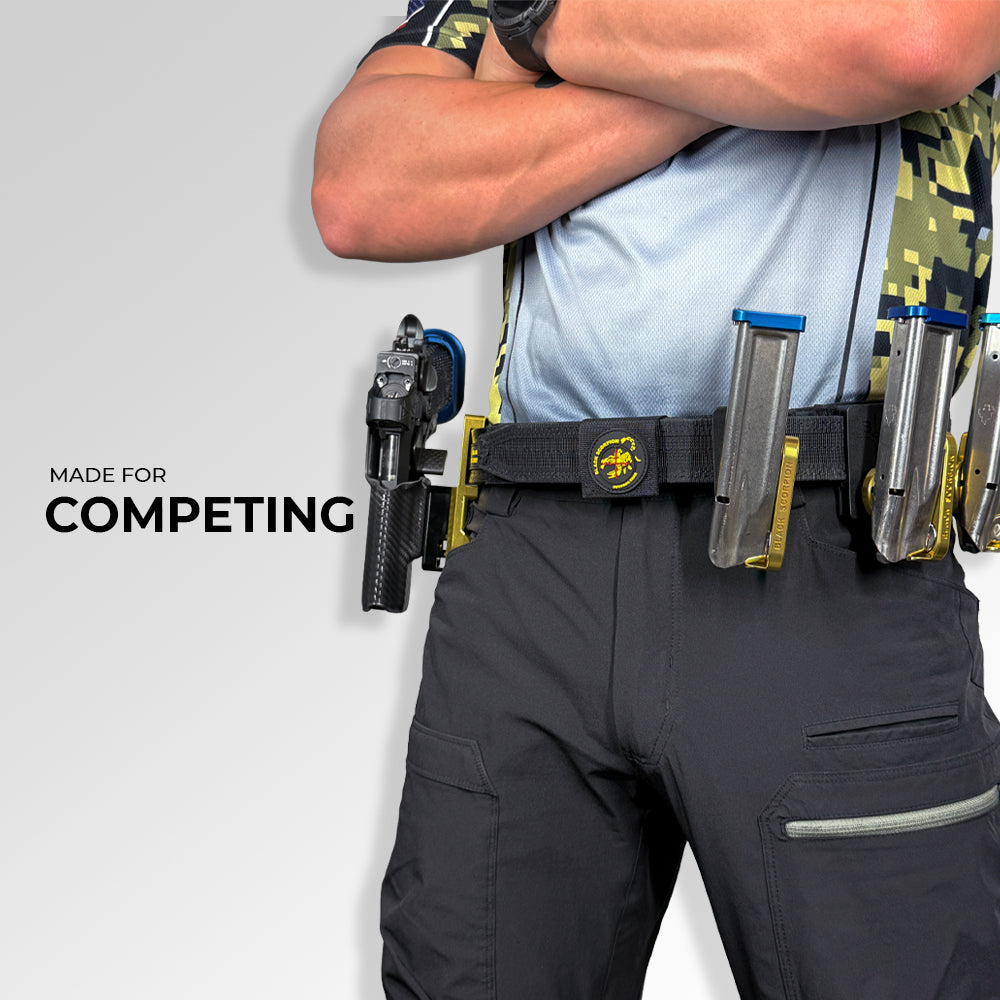 Competition Rig - 1x Pro Heavy Duty Belt w/ 3x Triple Magnet Universal Magazine Pouch