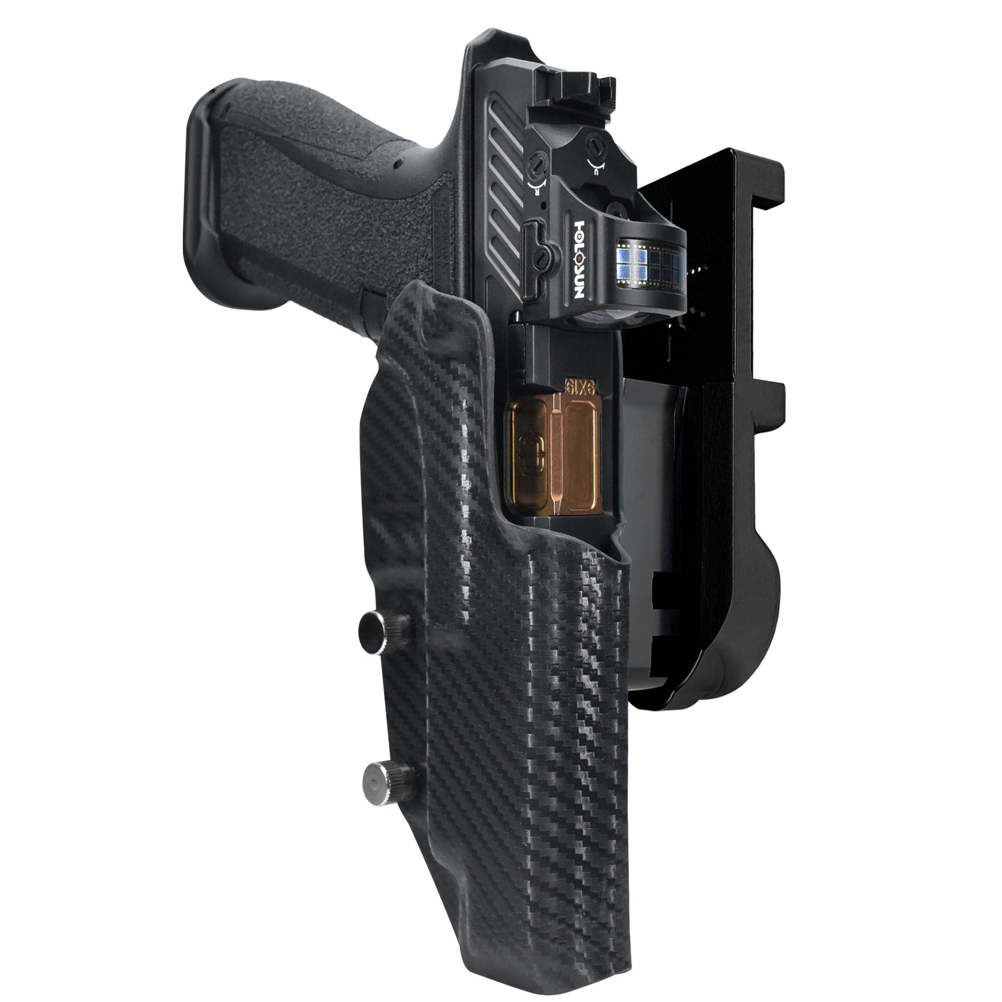 Shadow Systems DR920L IPSC/USPA Quick Mount Holster with Black Belt Attachment, Carbon Fiber Holster Shell