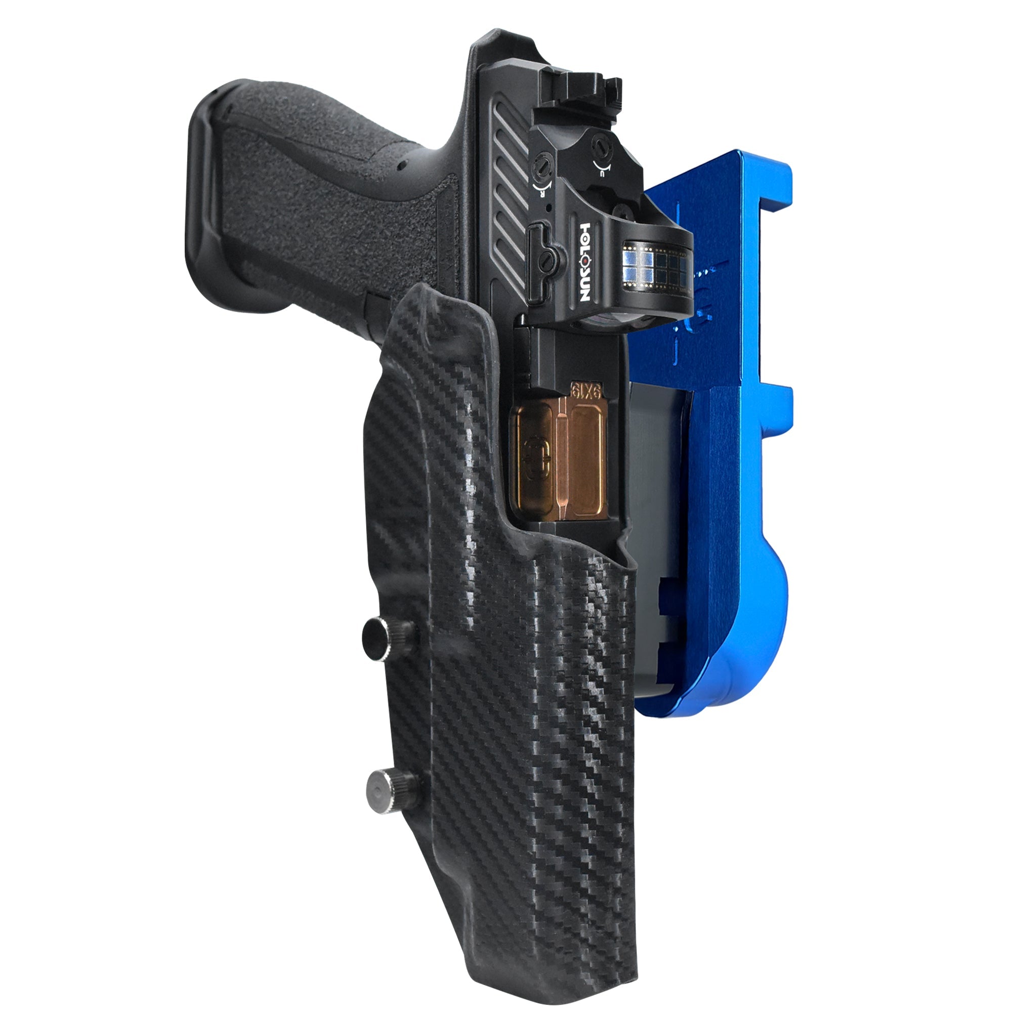 Shadow Systems DR920L IPSC/USPA Quick Mount Holster with Blue Belt Attachment, Carbon Fiber Holster Shell