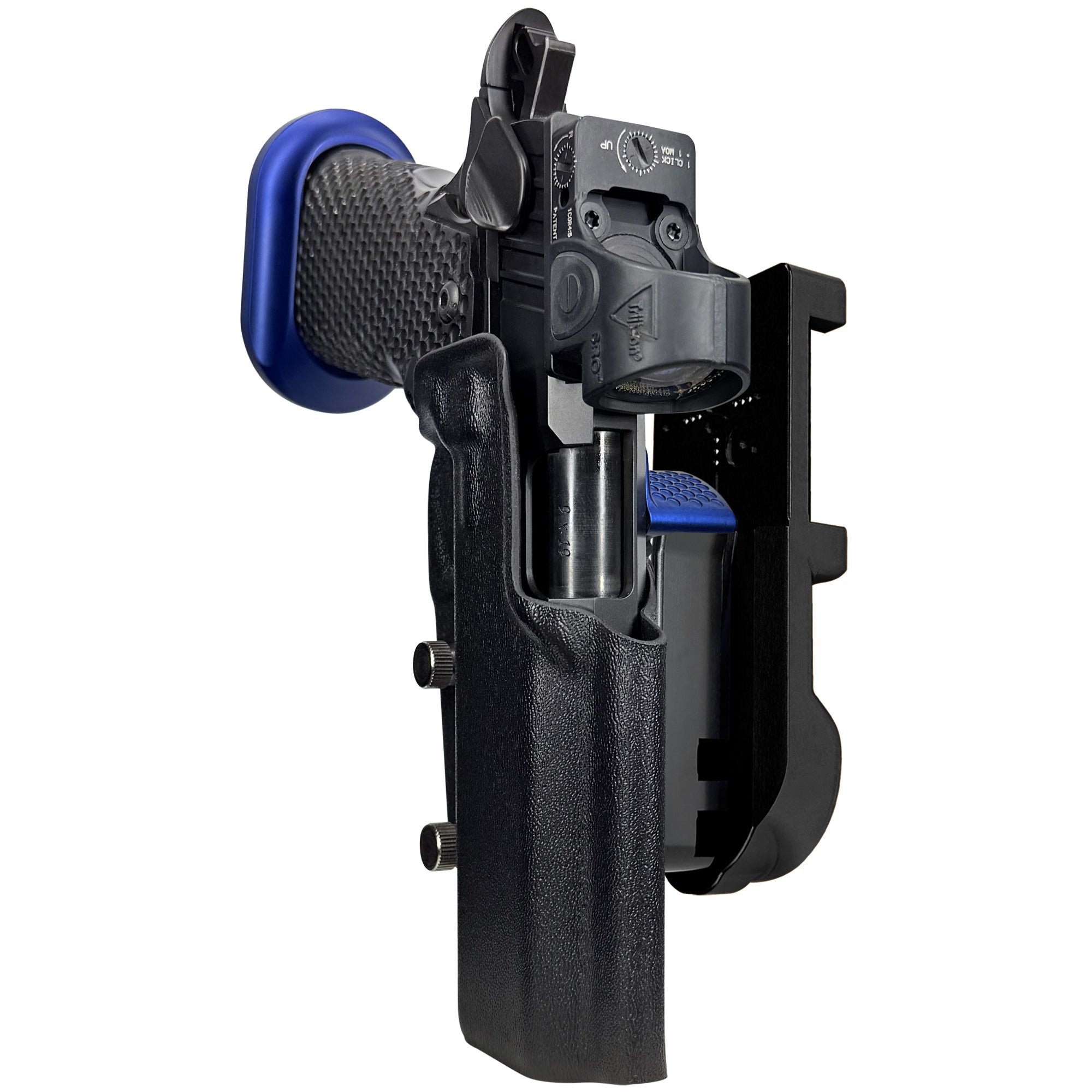 MPA DS9 LOC V2 IPSC/USPA Quick Mount Holster with Black Belt Attachment, Black Holster Shell