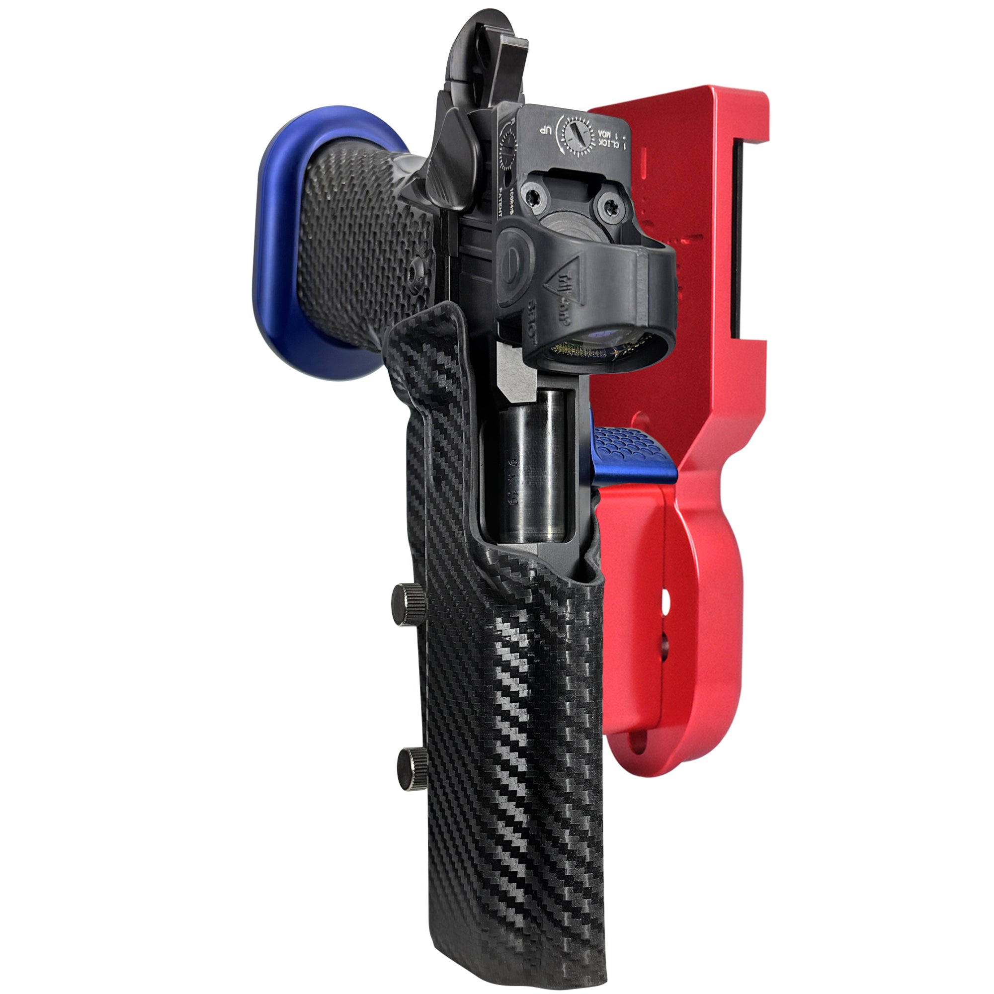 MPA DS9 LOC V2 Pro Heavy Duty Competition Holster in Red / Carbon Fiber