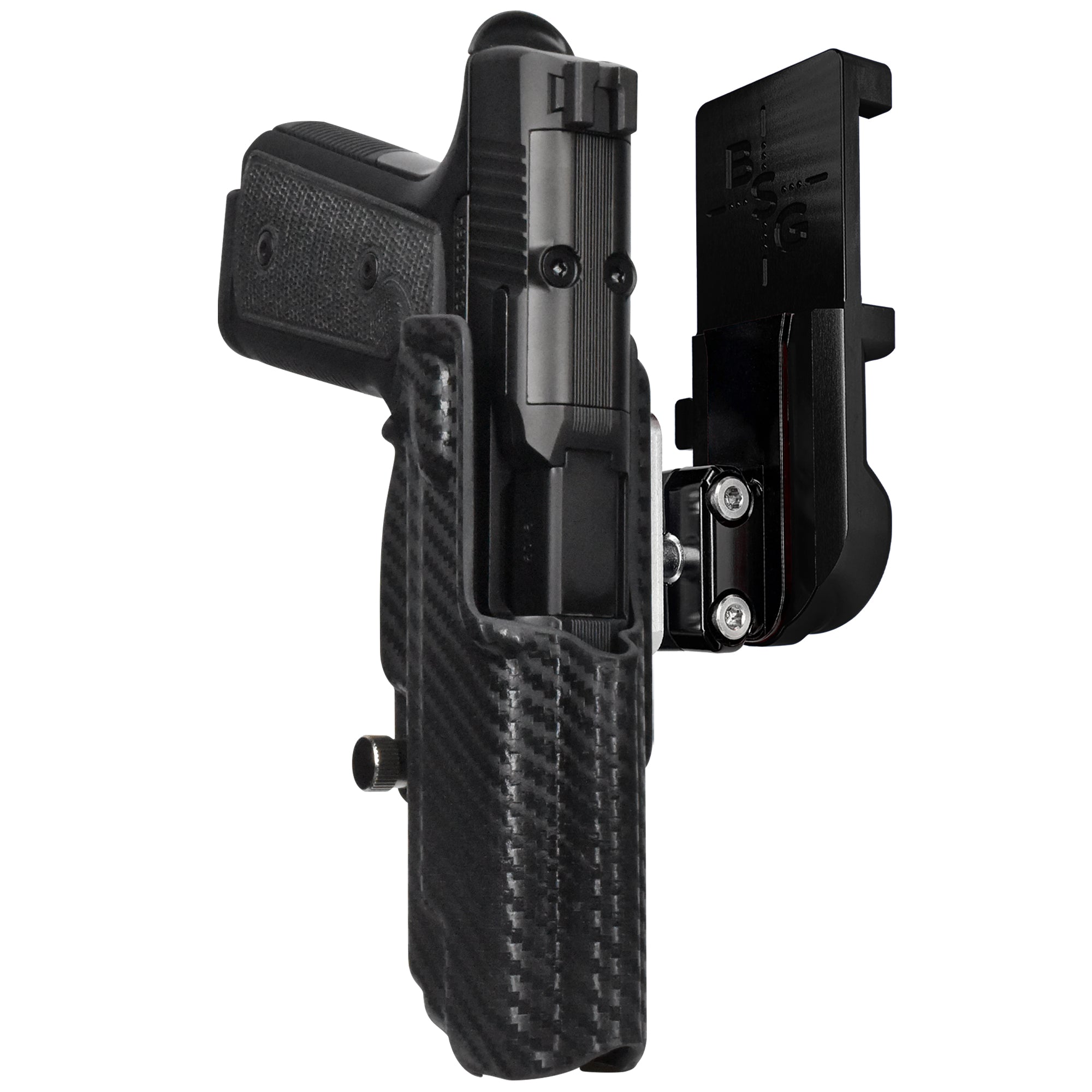 Daniel Defense H9 IPSC/USPA Quick Mount Ball Joint Holster with Black Belt Attachment, Carbon Fiber Holster Shell