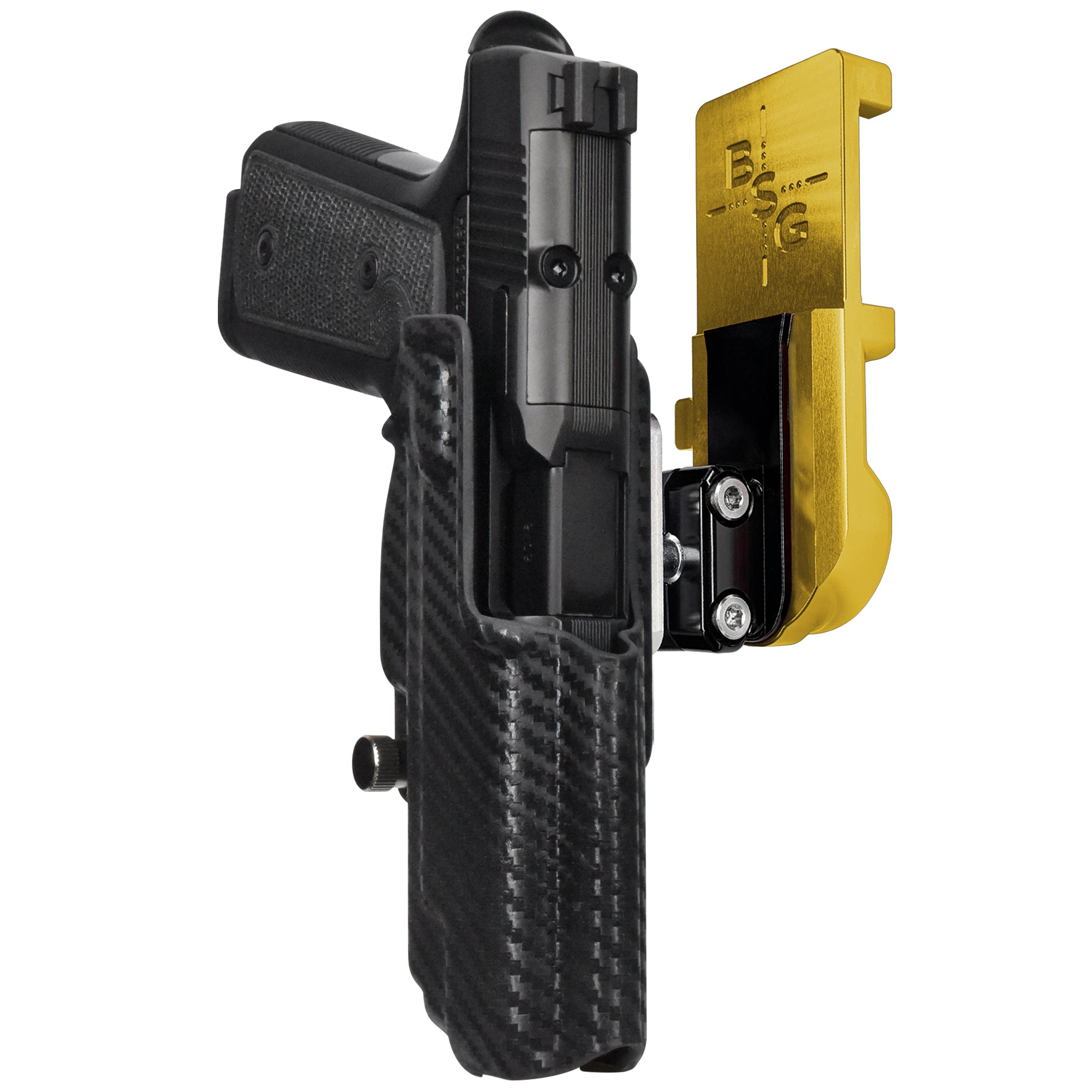 Daniel Defense H9 IPSC/USPA Quick Mount Ball Joint Holster with 24K Gold Belt Attachment, Carbon Fiber Holster Shell
